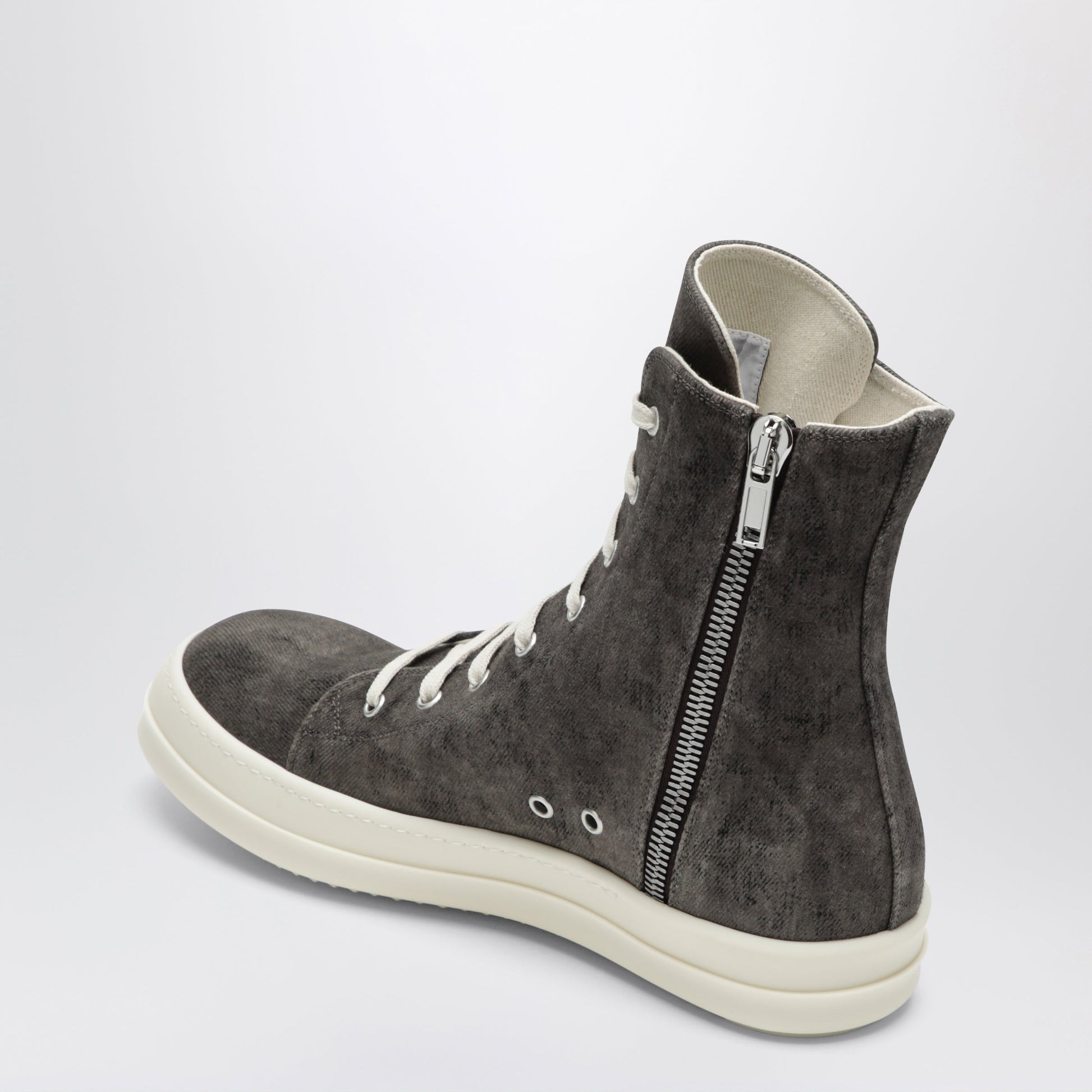 Drkshdw Tower Sneakers In Dusty Grey/Milk White Velvet-Effect Men DRKSHDW
