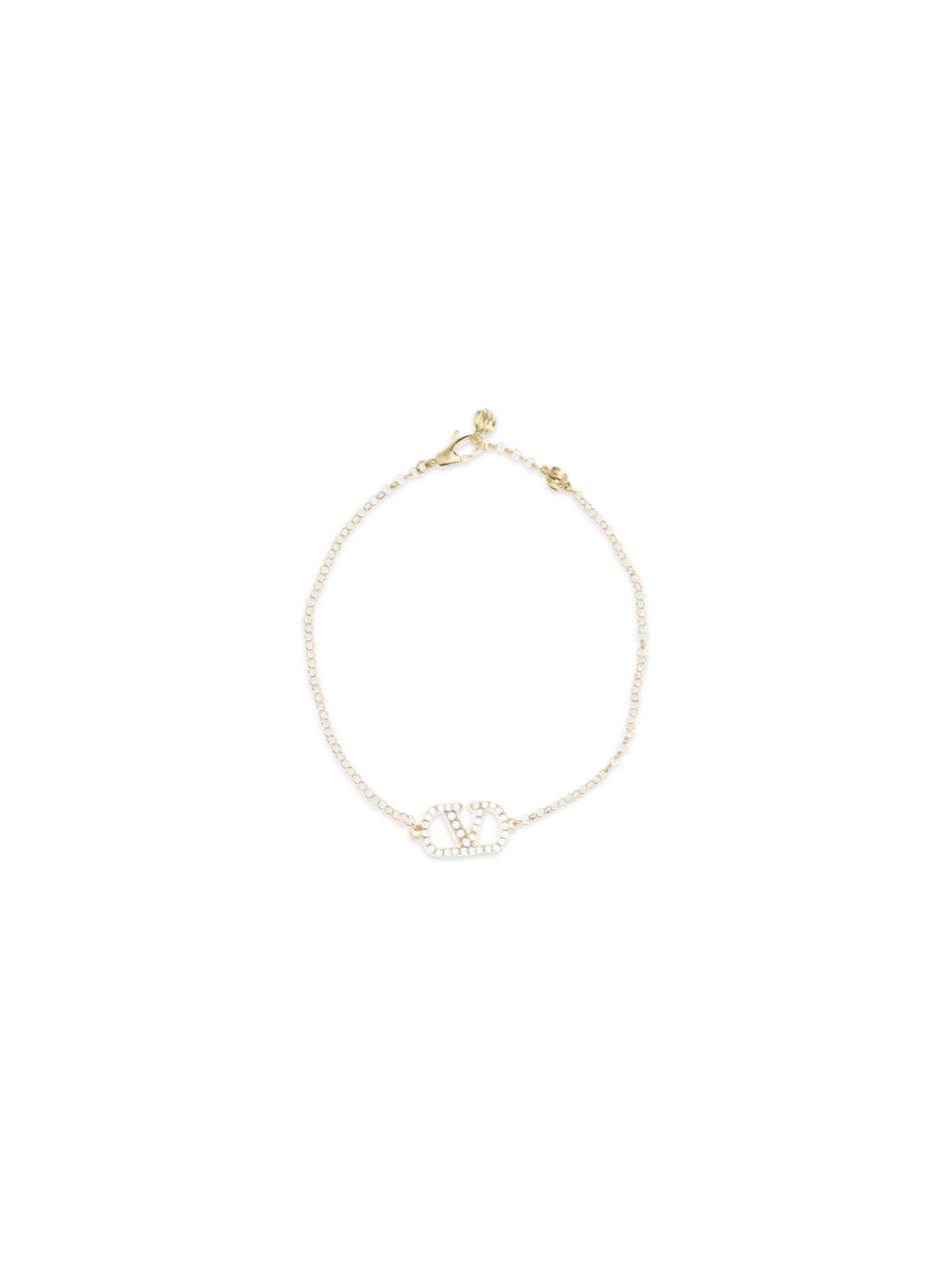 Valentino Garavani Women Vlogo Signature Bracelet In Metal And Swarovski® Crystals VALENTINO GARAVANI