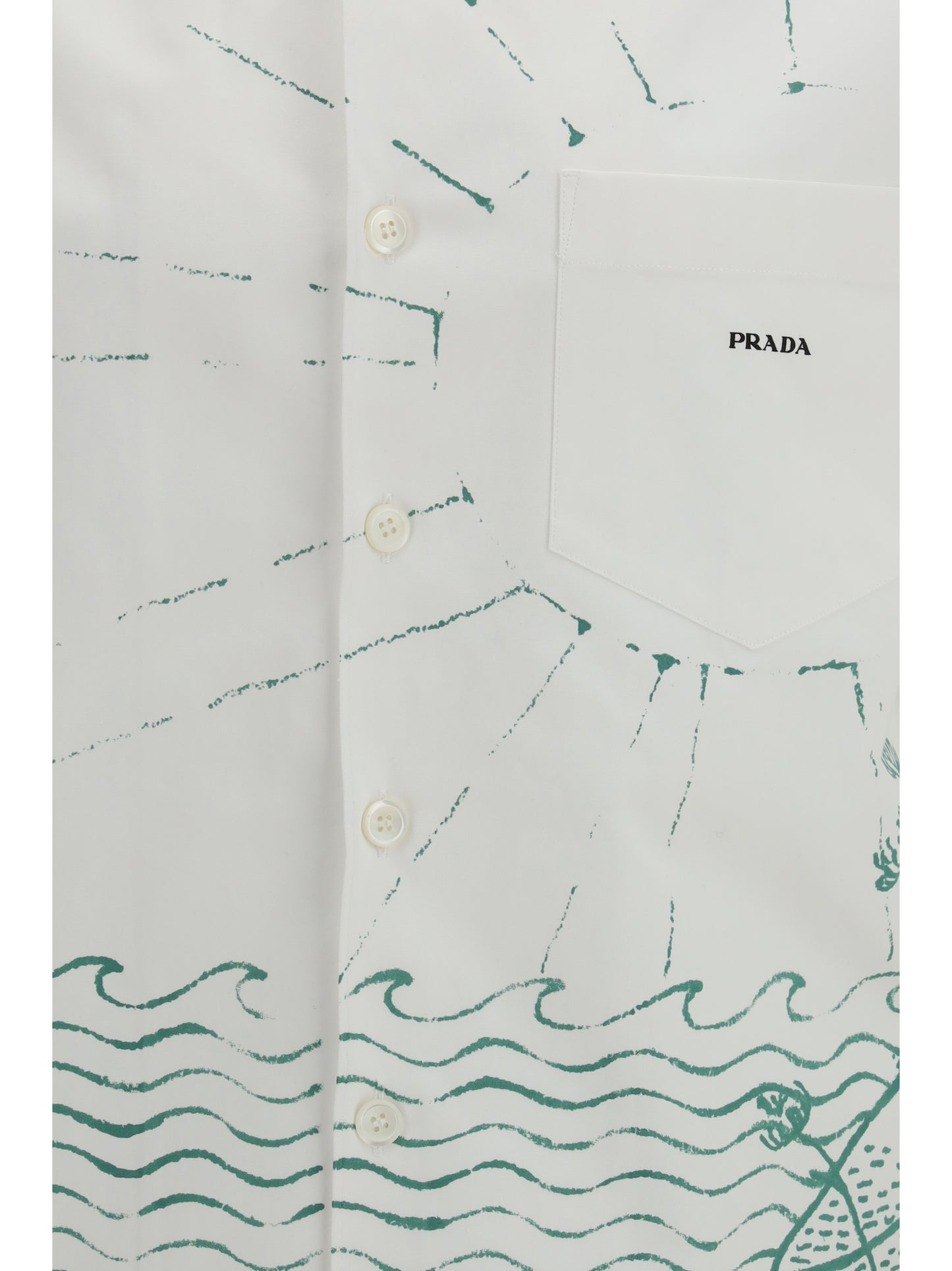 Prada Men Oversized Wave Print Shirt PRADA