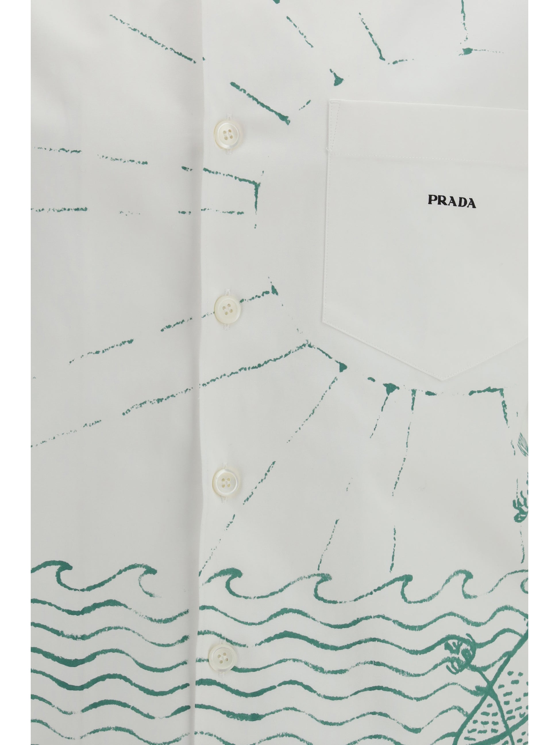 Prada Men Oversized Wave Print Shirt PRADA