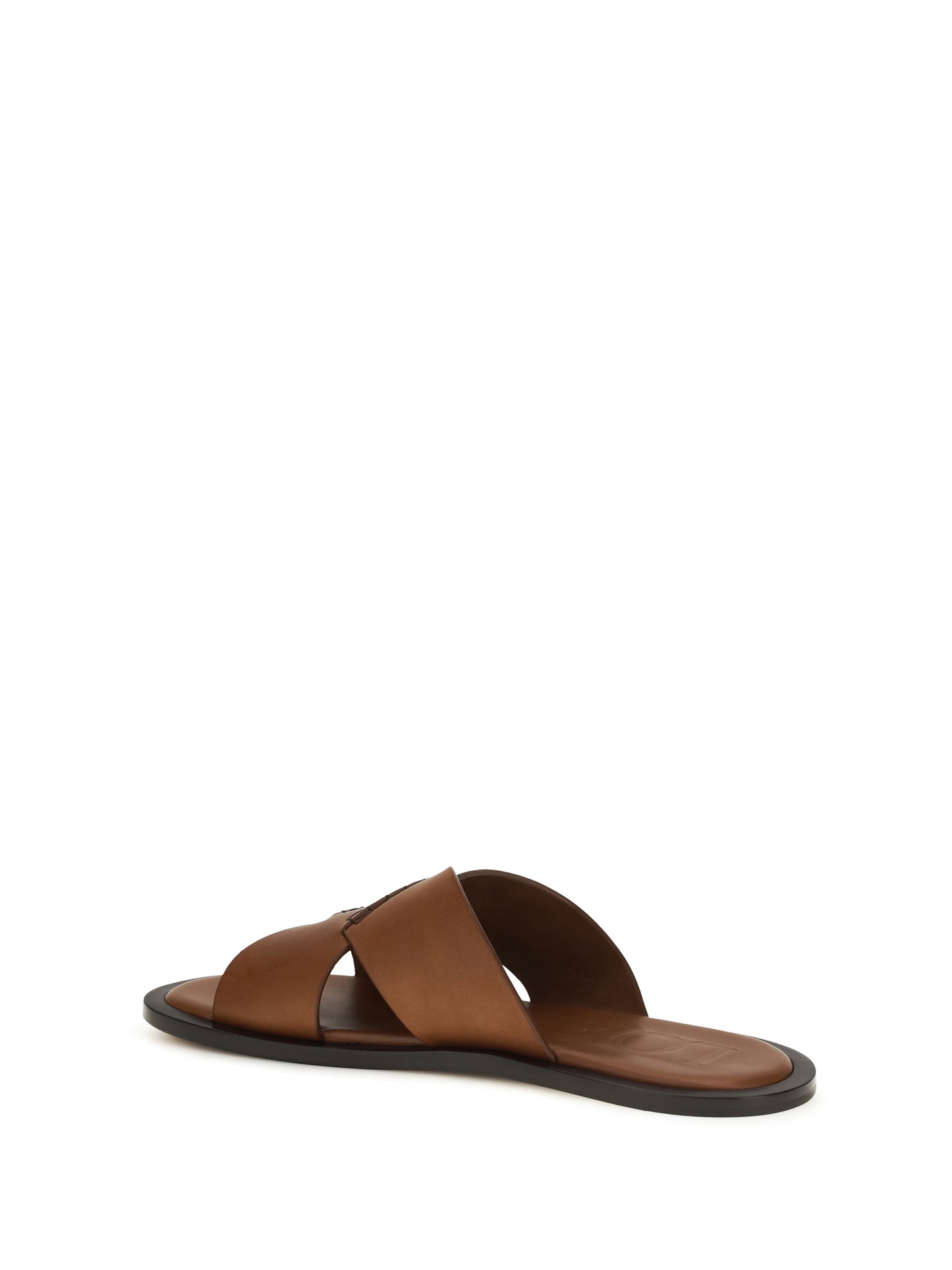 Loewe Men Flex Cross Leather Slide Sandals LOEWE