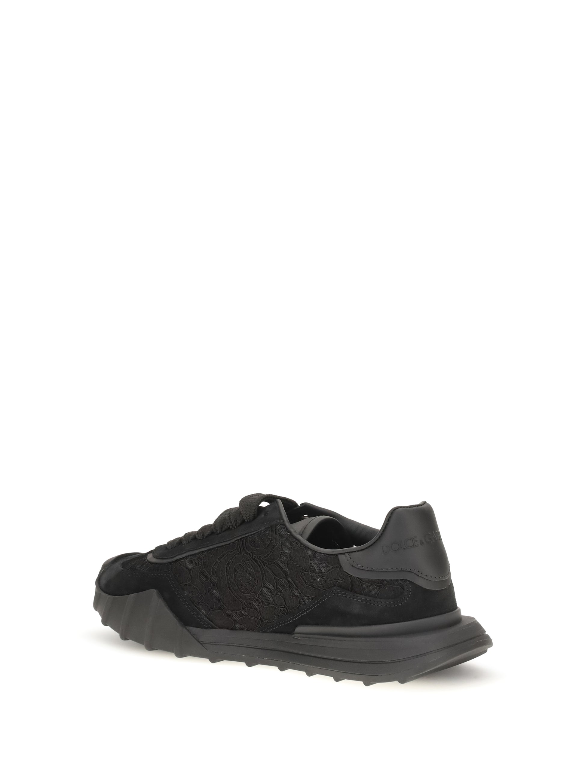 Dolce & Gabbana Women Leather And Lace Sneakers DOLCE & GABBANA