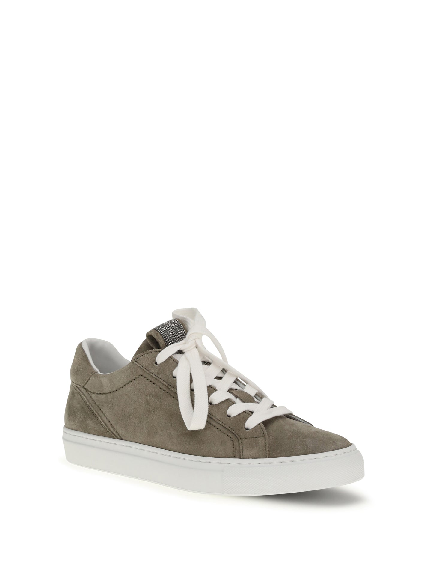 Brunello Cucinelli Women Suede Sneakers With Precious Loop BRUNELLO CUCINELLI
