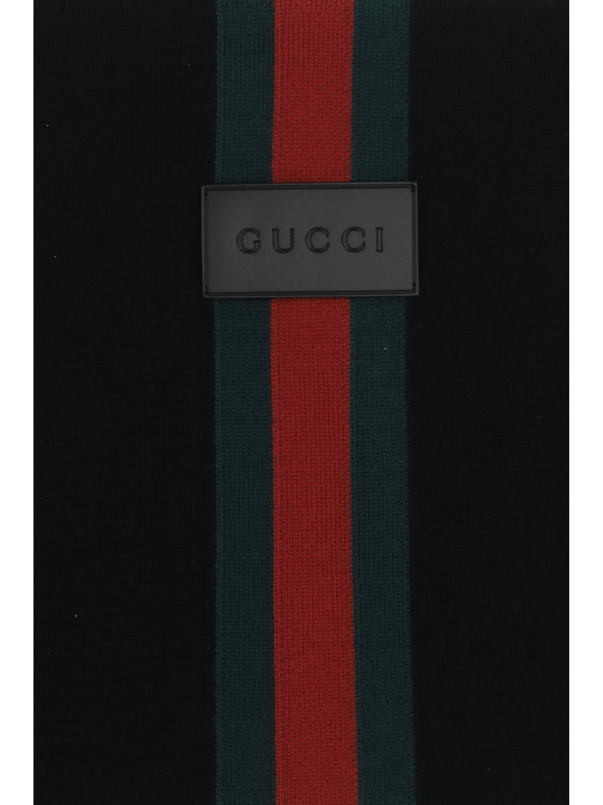 Gucci Men Wool Scarf With Web Stripe GUCCI
