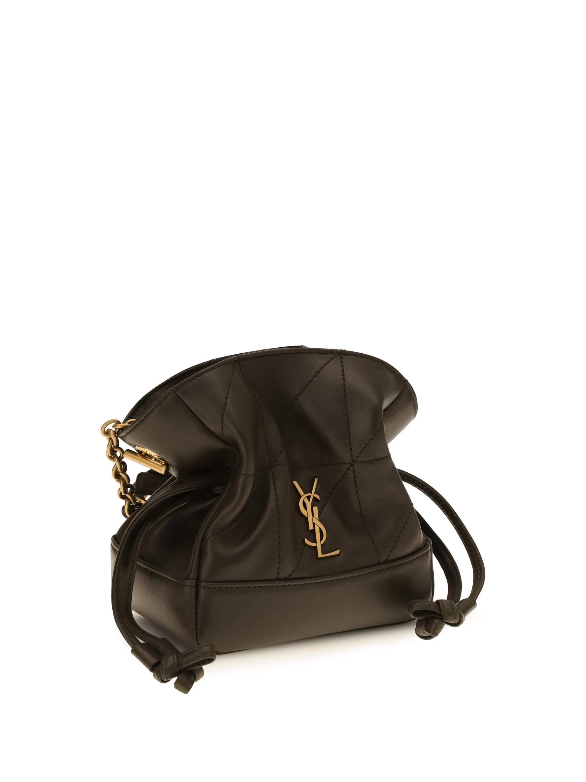 Saint Laurent Women Jamie Mini Leather Clutch Bag SAINT LAURENT
