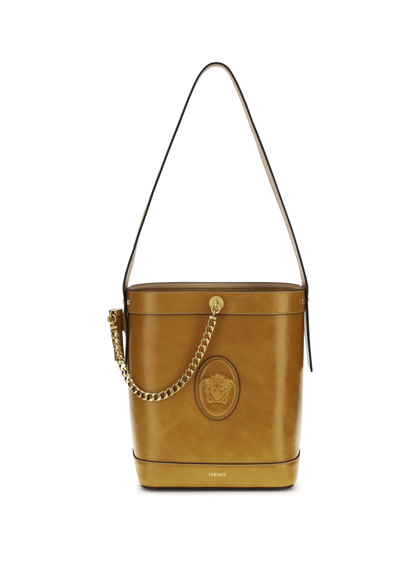 Versace Women Small Leather Pivot Bucket Bag VERSACE