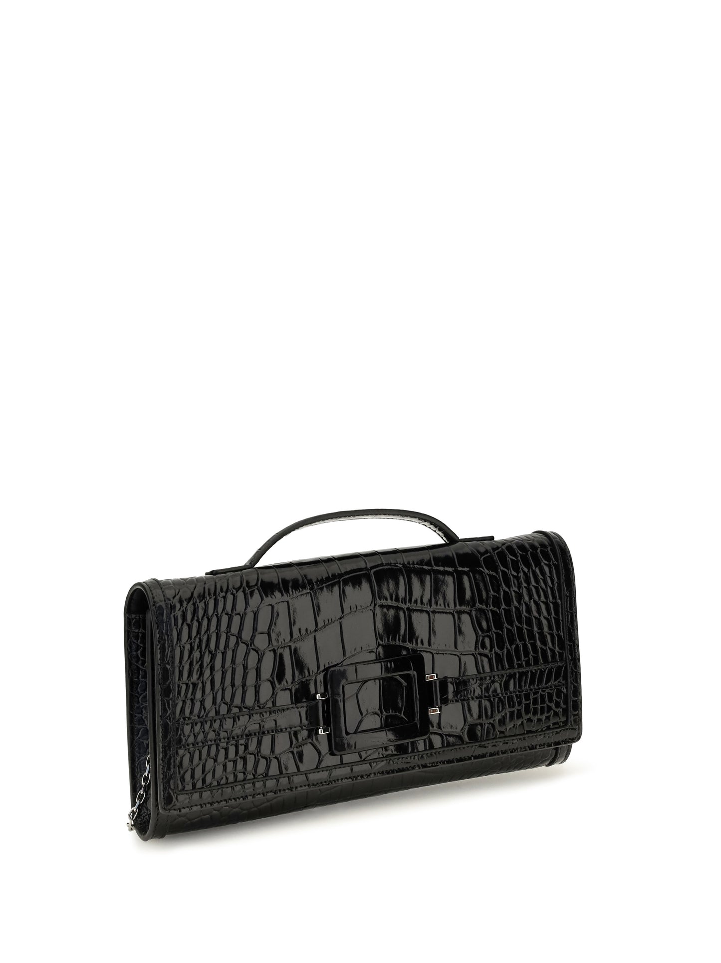 Roger Vivier Women Belle Vivier Crocodile-Effect Clutch ROGER VIVIER