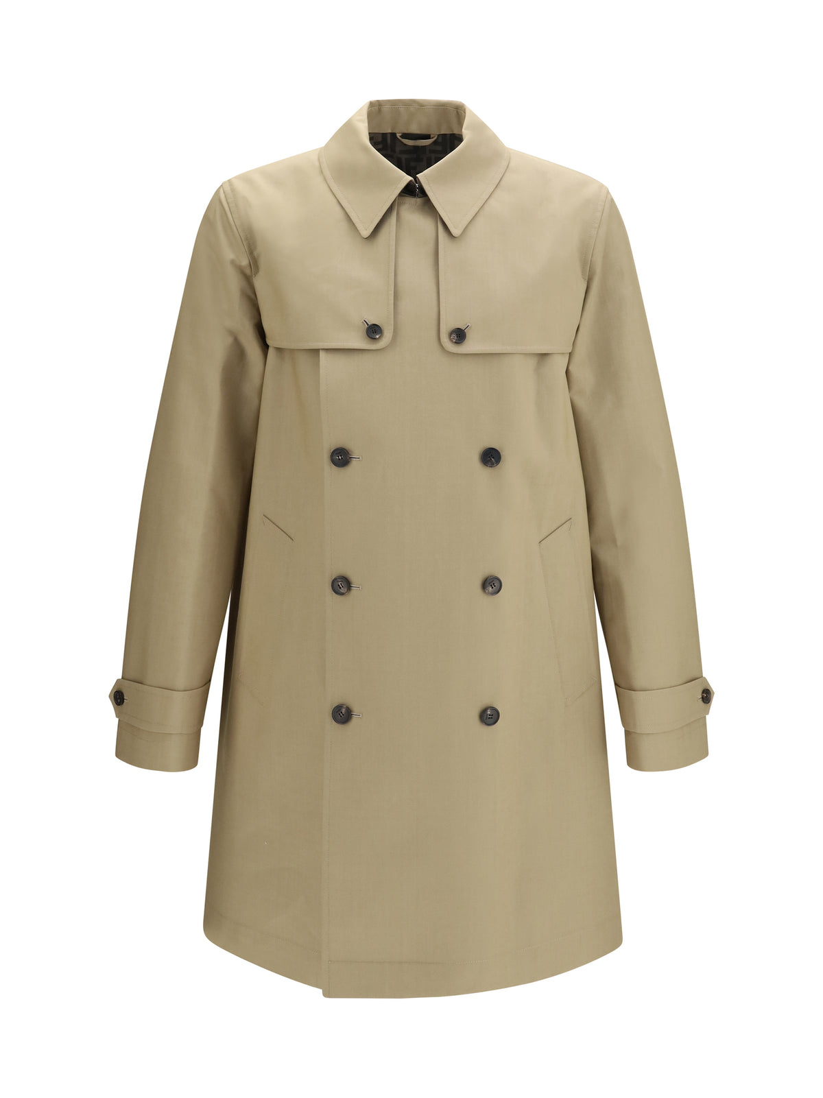 Fendi Men Mackintosh Fabric Trench FENDI