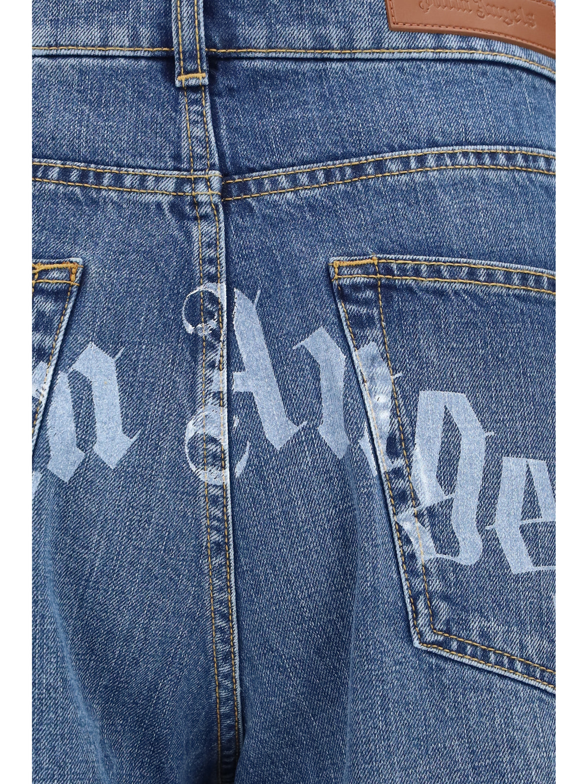Palm Angels Men Wide-Leg Jeans With Back Logo PALM ANGELS