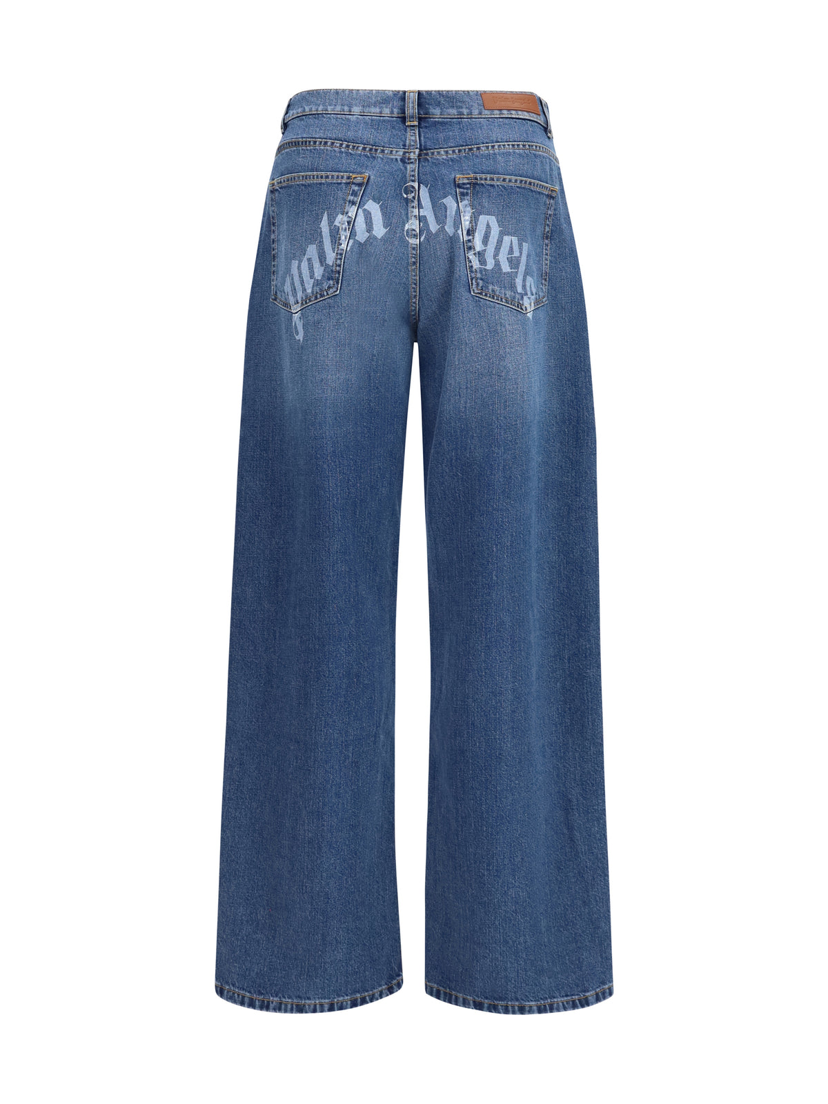 Palm Angels Men Wide-Leg Jeans With Back Logo PALM ANGELS