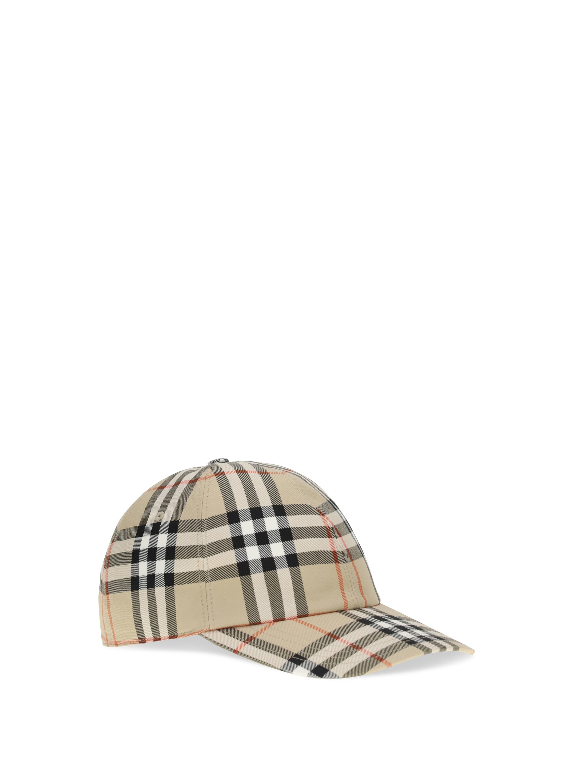 Burberry Men Check Cotton Baseball Cap BURBERRY