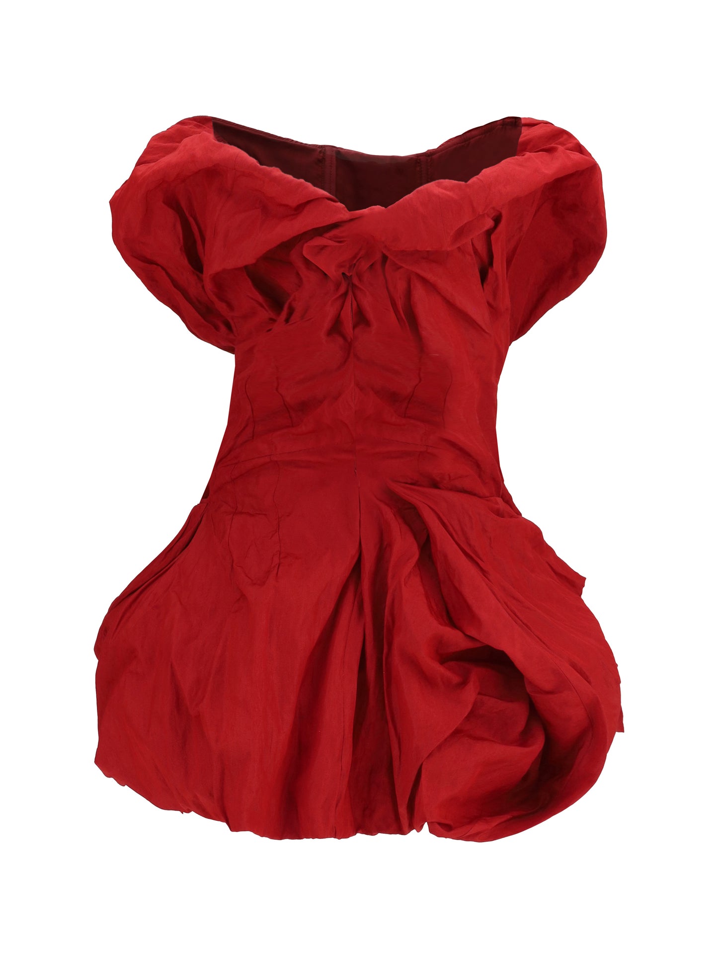 Magda Butrym Women Draped Mini Dress With Balloon Hem