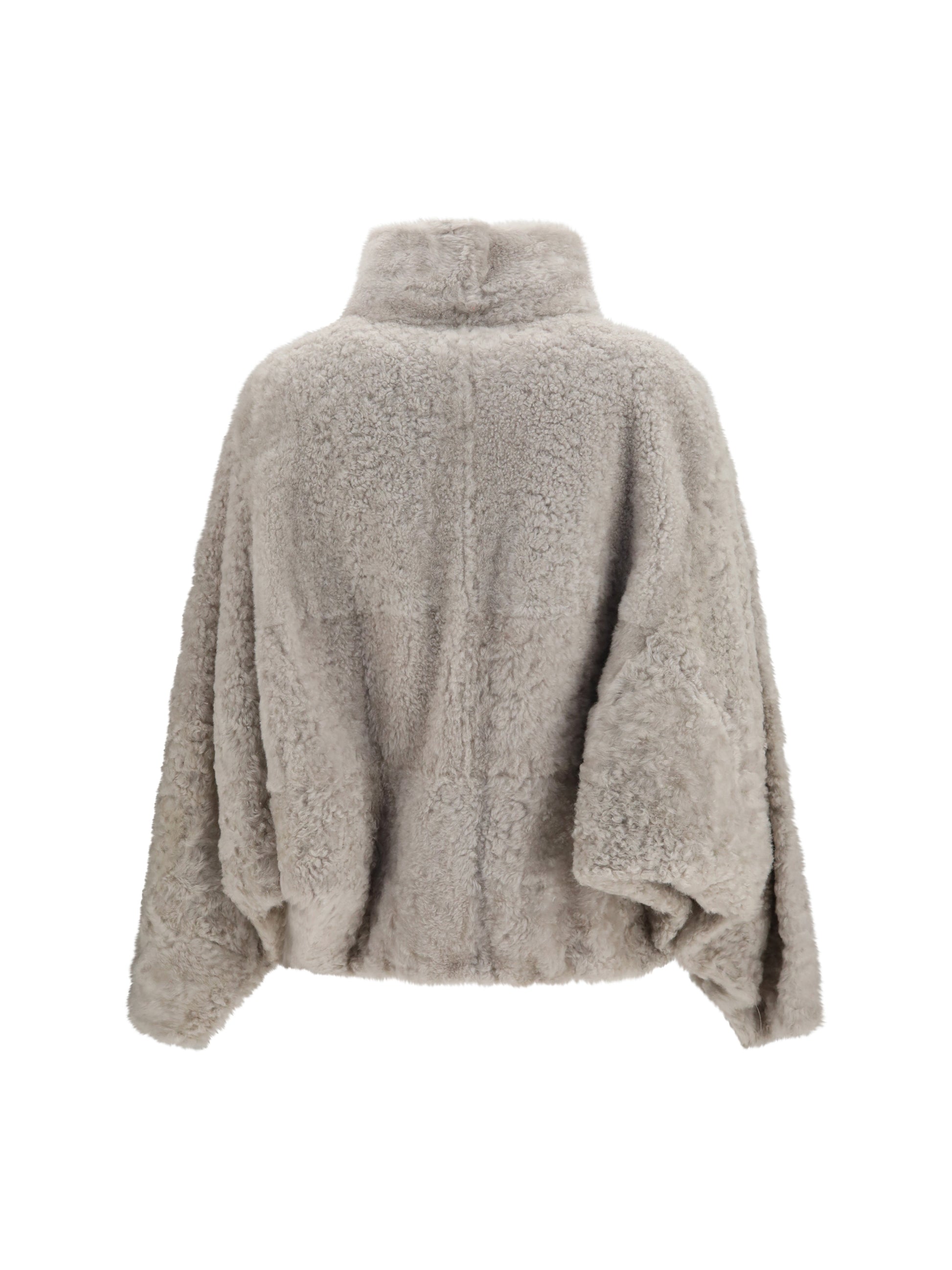 Brunello Cucinelli Women High-Neck Shearling Jacket BRUNELLO CUCINELLI