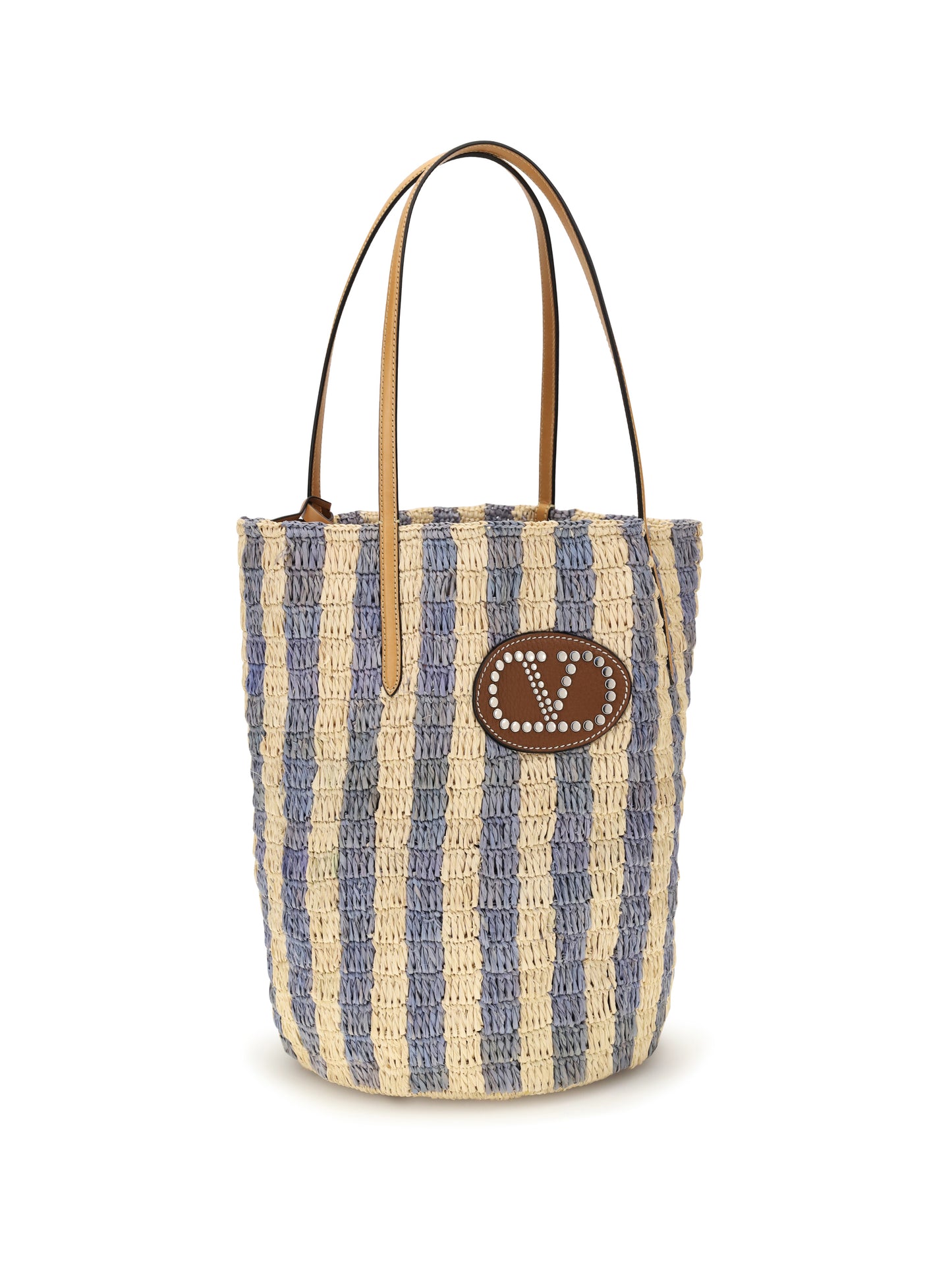 Valentino Garavani Women Striped Raffia Bucket Bag VALENTINO GARAVANI