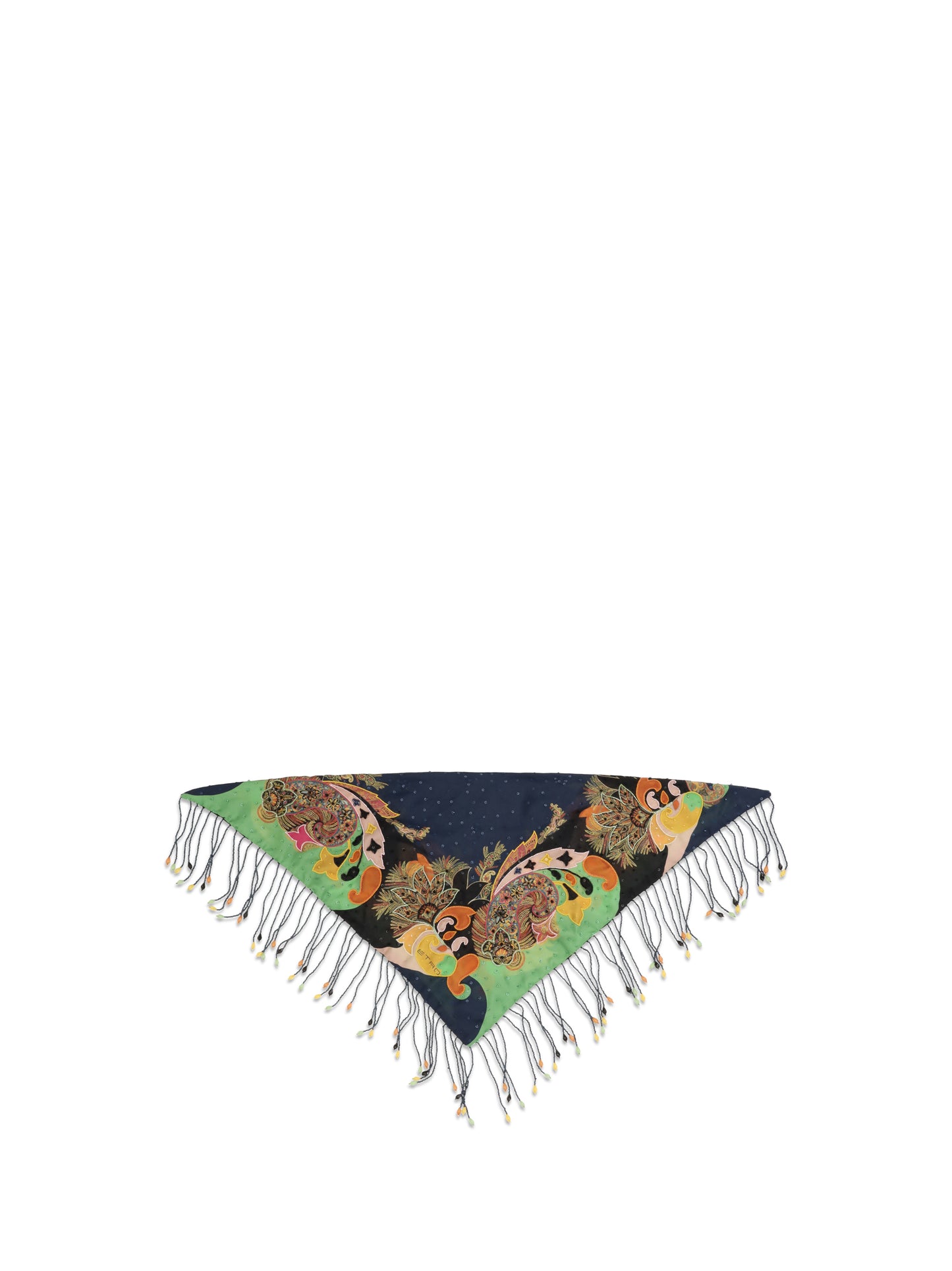 Etro Women Scarf In Pure Silk With Fringes And Beaded ETRO
