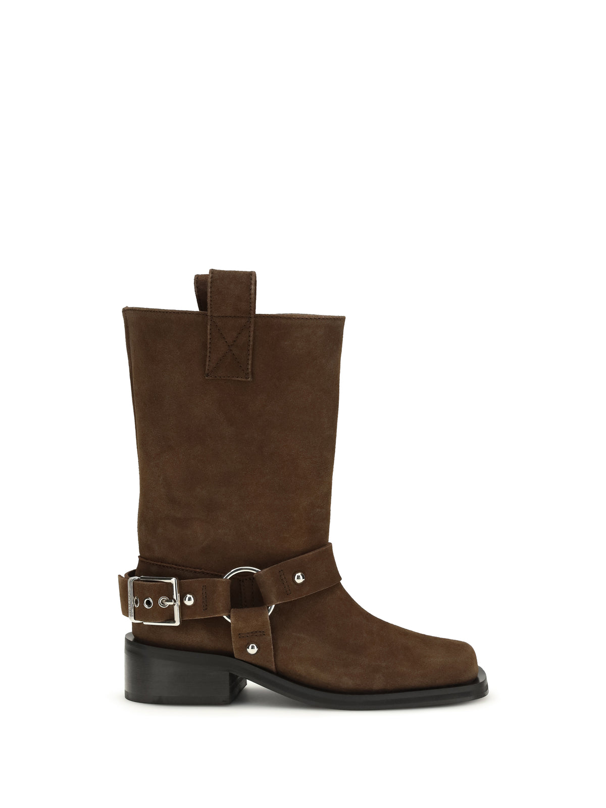 Ganni Women Suede Biker Boots GANNI