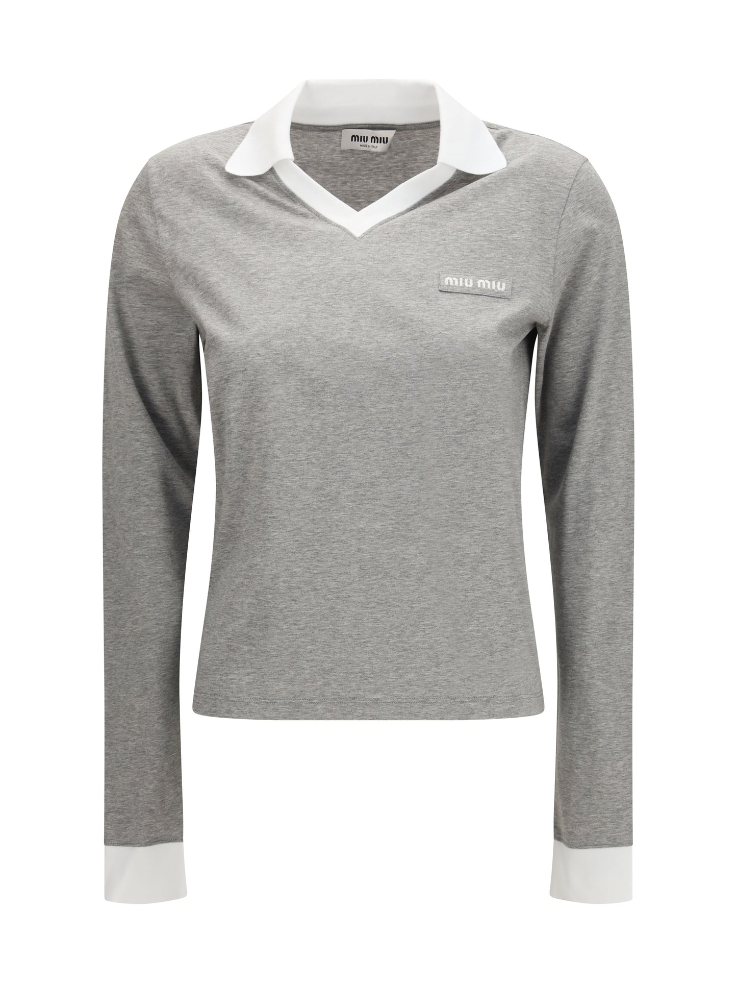 Miu Miu Women Long-Sleeved Cotton T-Shirt MIU MIU