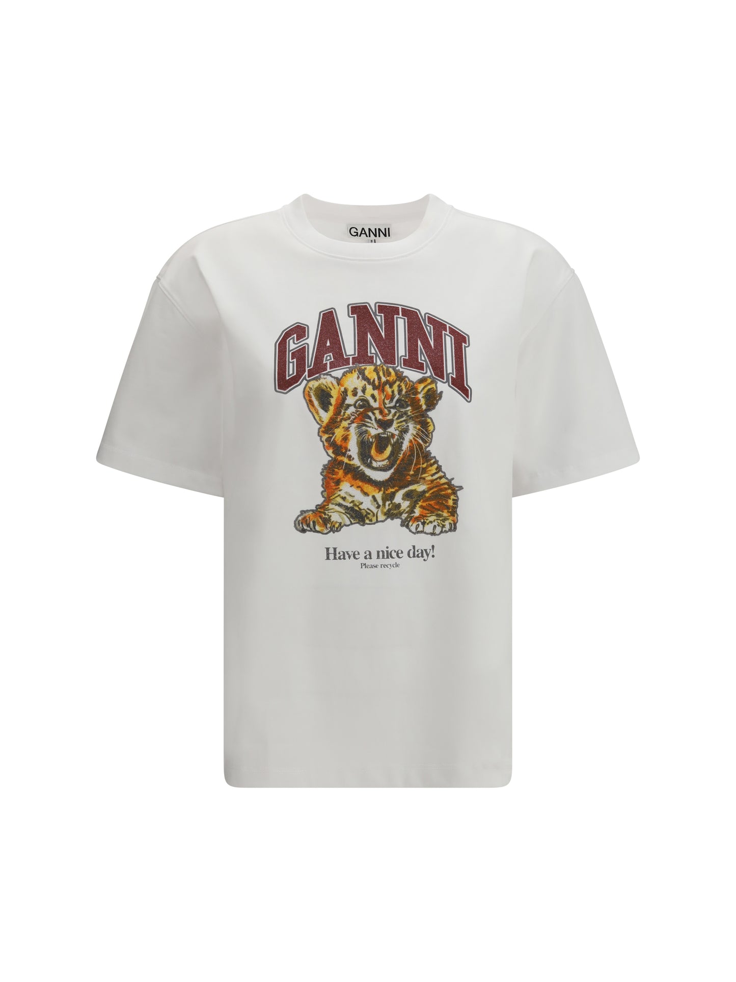 Ganni Women Beaded Tiger T-Shirt GANNI