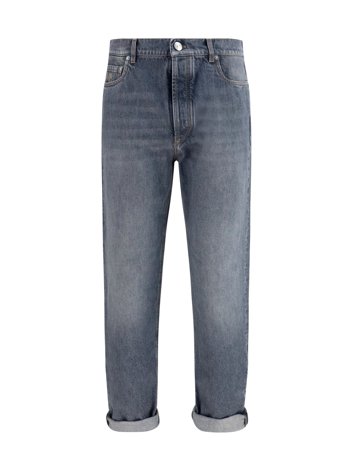 Brunello Cucinelli Men Straight-Leg Turn-Up Jeans BRUNELLO CUCINELLI