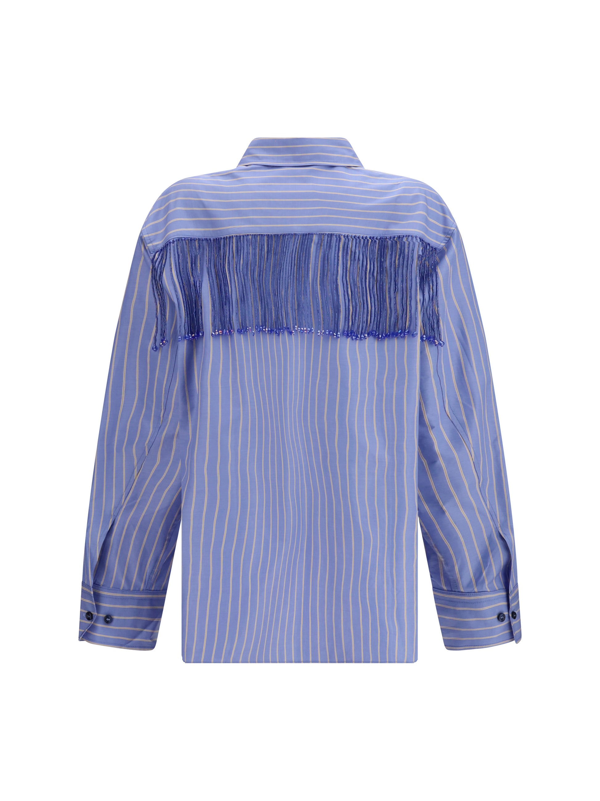 The Andamane Women Miley Fringed Oversized Shirt THE ANDAMANE