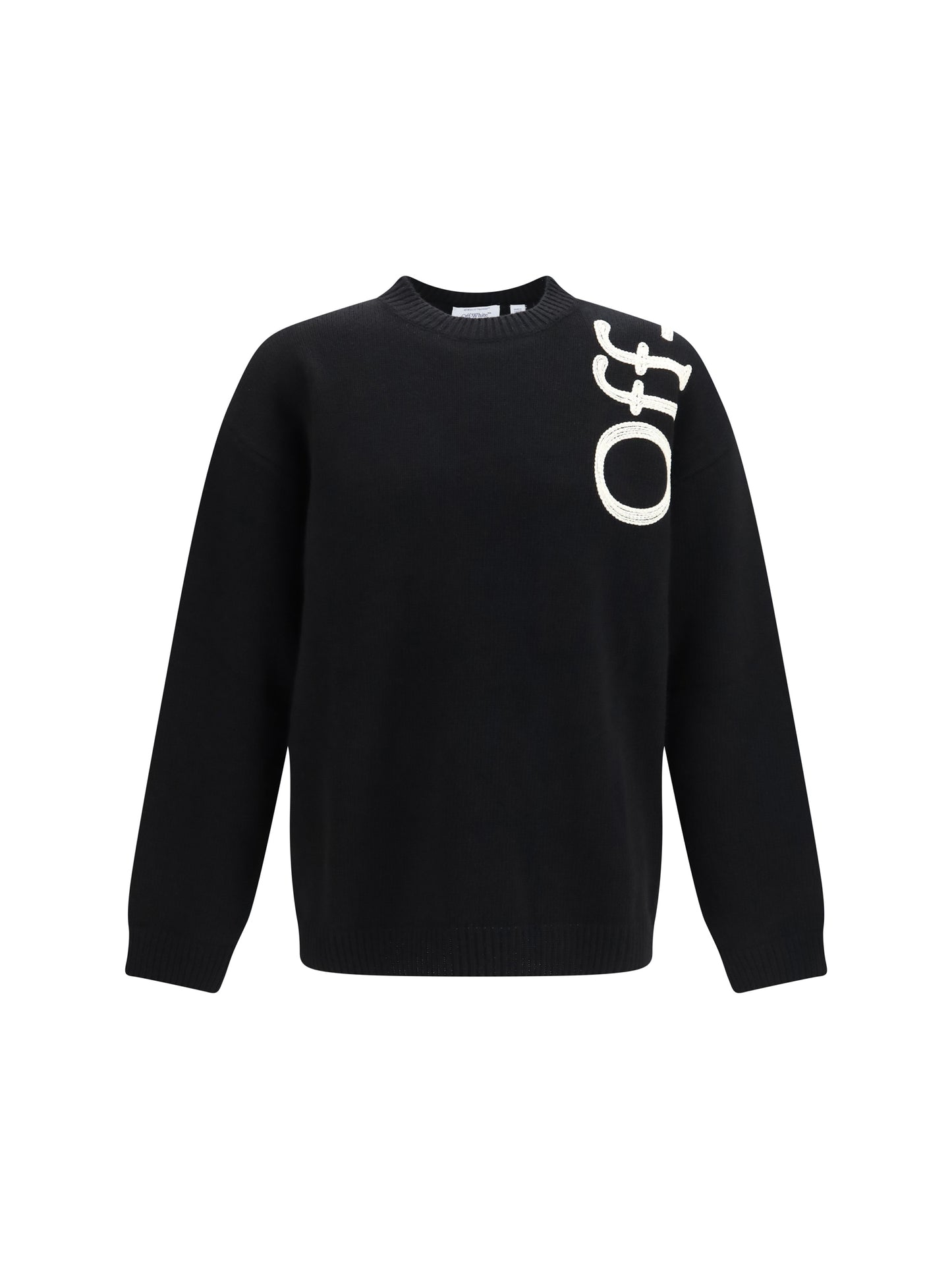 Off-White Men Vertical Bookish Logo Knit Crewneck OFF-WHITE