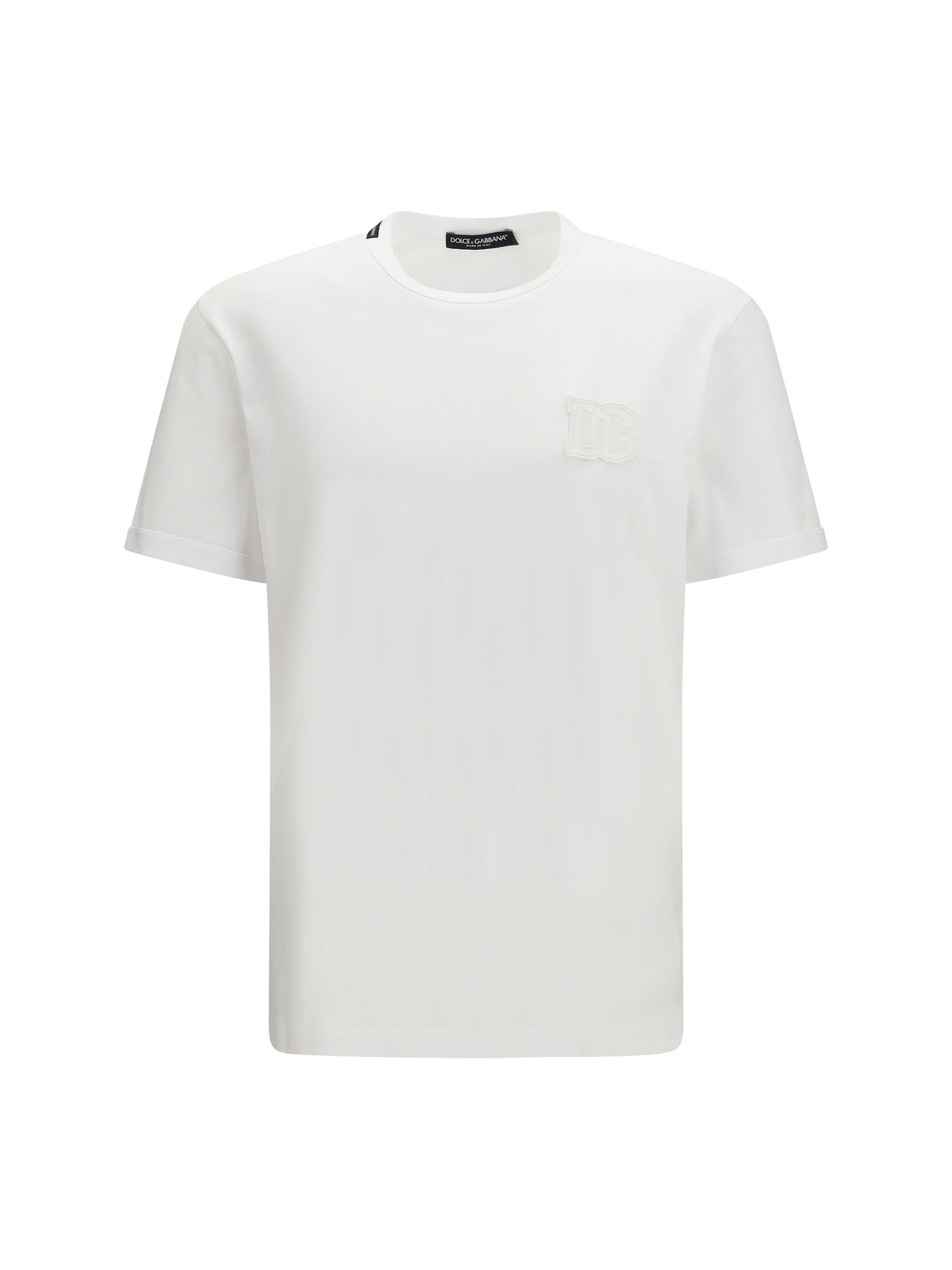 Dolce & Gabbana Men Cotton T-Shirt With Patch DOLCE & GABBANA