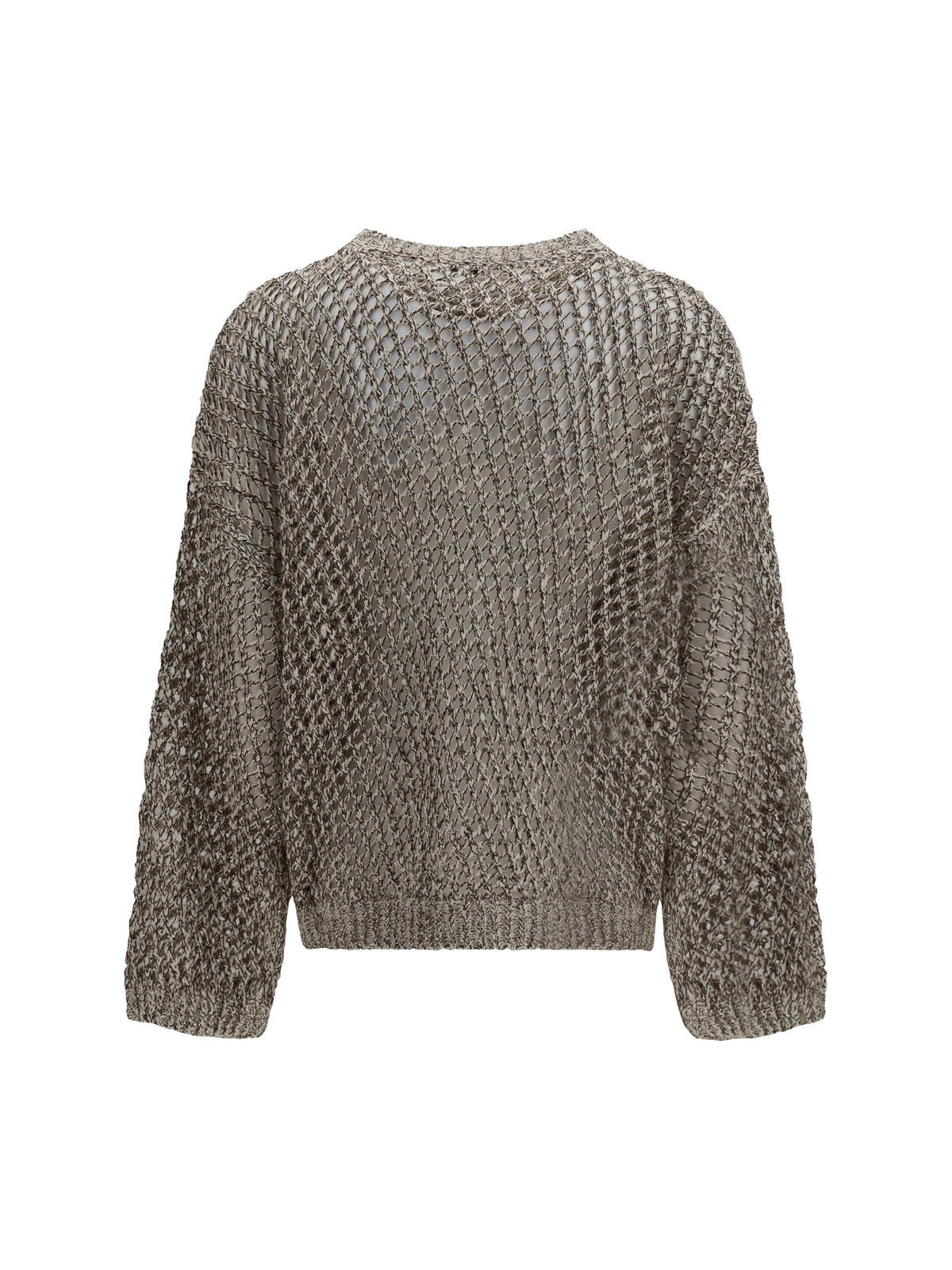 Brunello Cucinelli Women Dazzling Chiné Silk And Linen Open-Knit Sweater BRUNELLO CUCINELLI