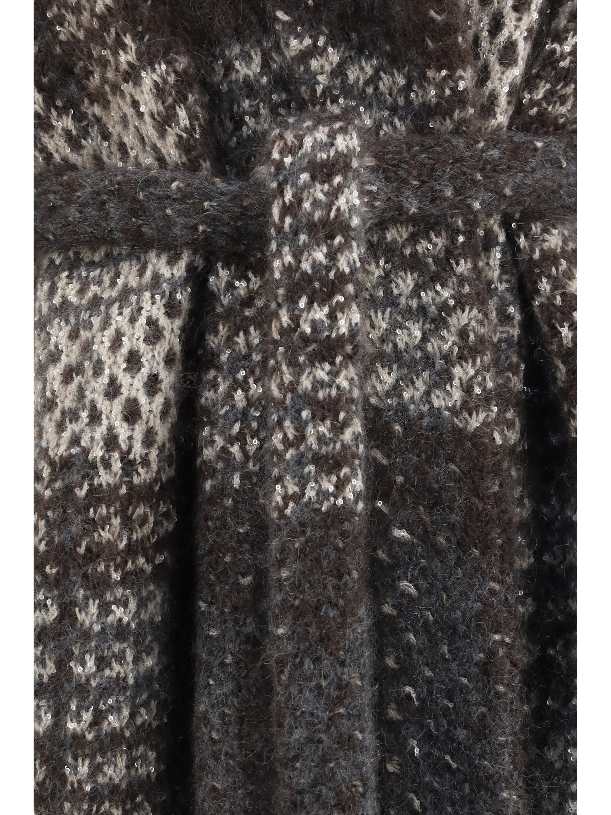 Brunello Cucinelli Women Macrocheck Mohair Blend Coat With Belt BRUNELLO CUCINELLI
