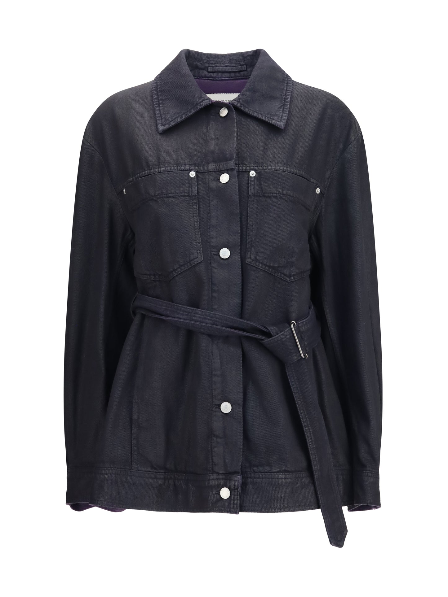 Dries Van Noten Women Cropped Cotton Jacket With Belt DRIES VAN NOTEN