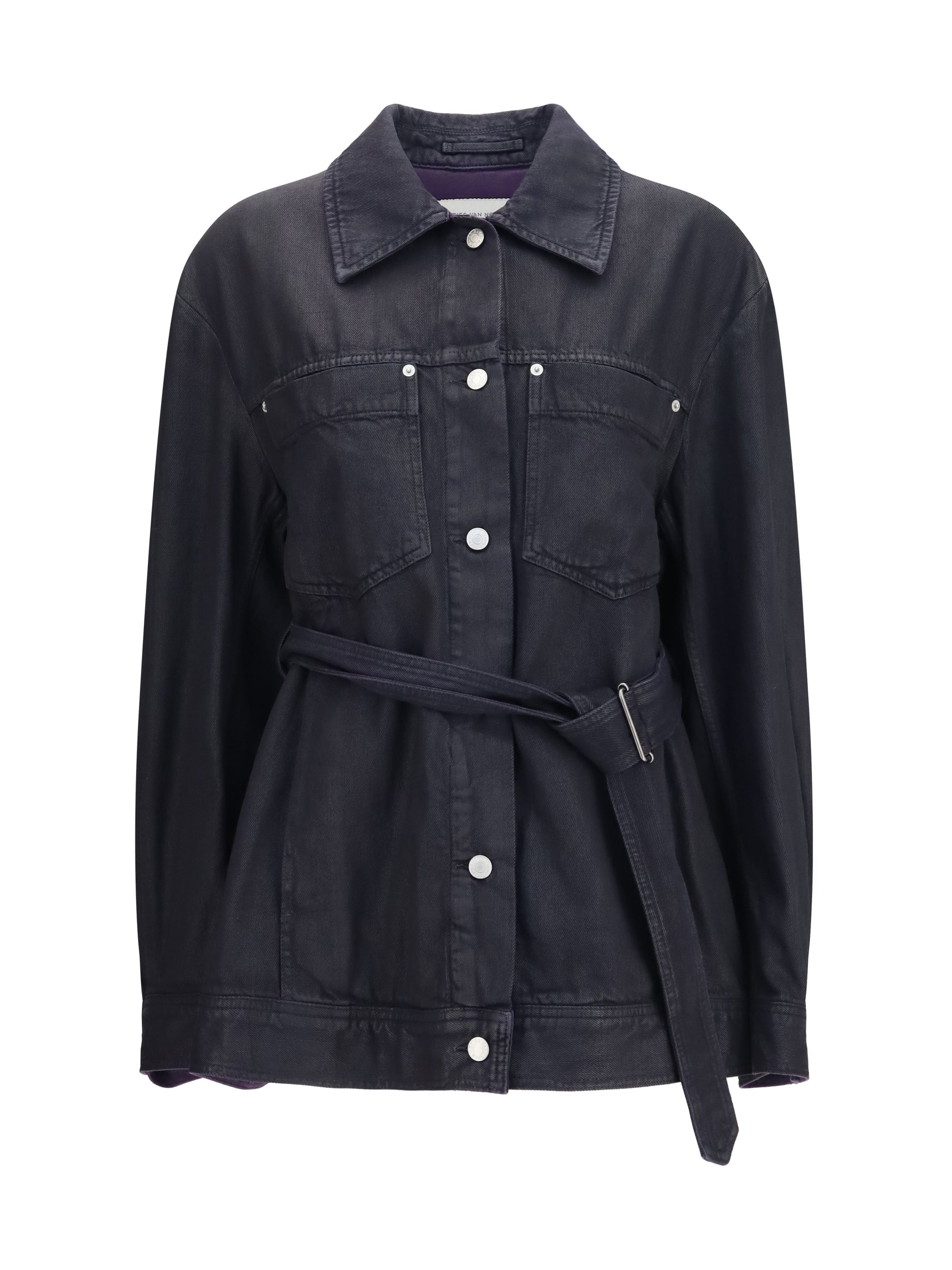 Dries Van Noten Women Cropped Cotton Jacket With Belt DRIES VAN NOTEN