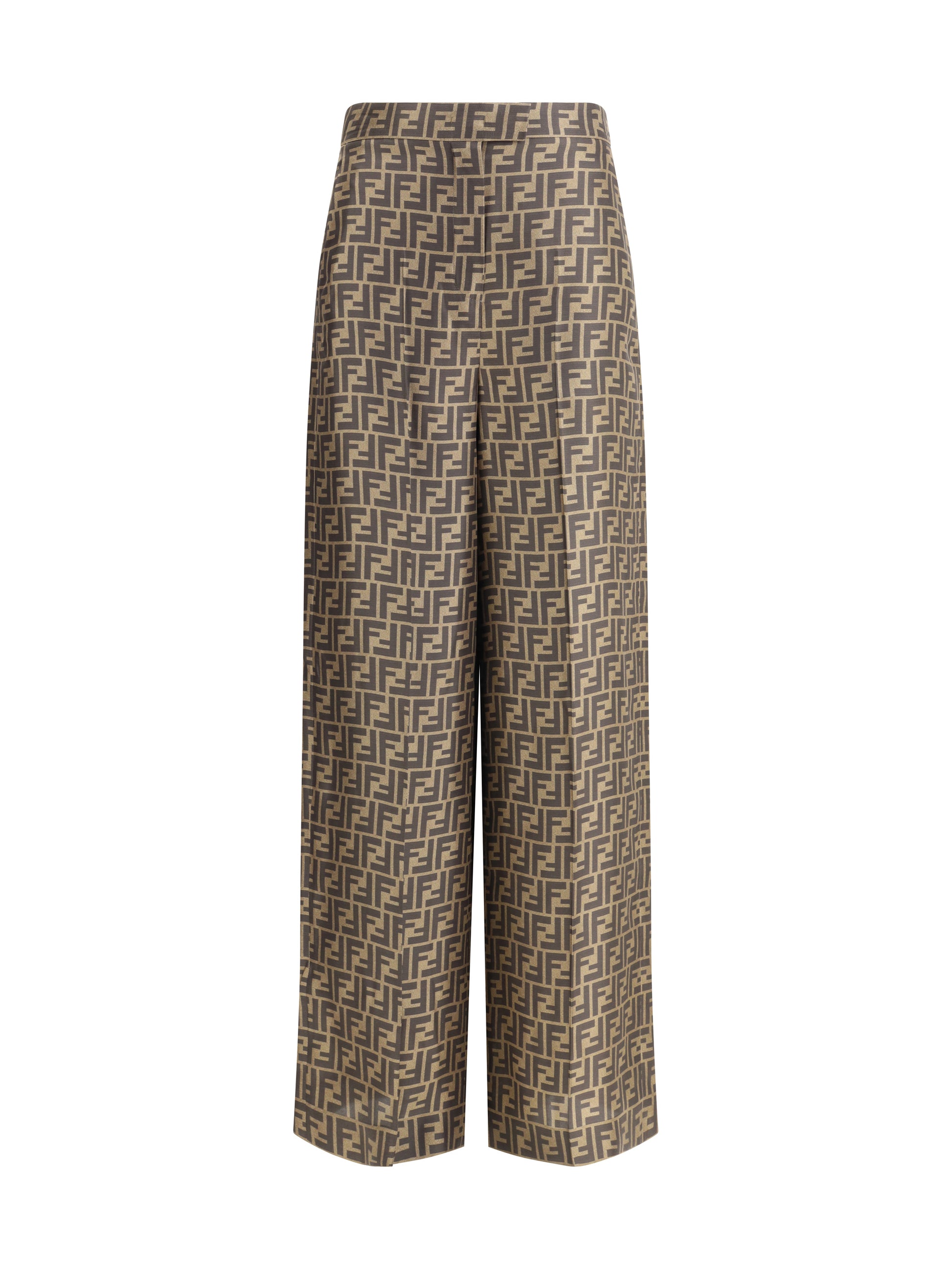 Fendi Women Monogram Pattern Silk Pants FENDI