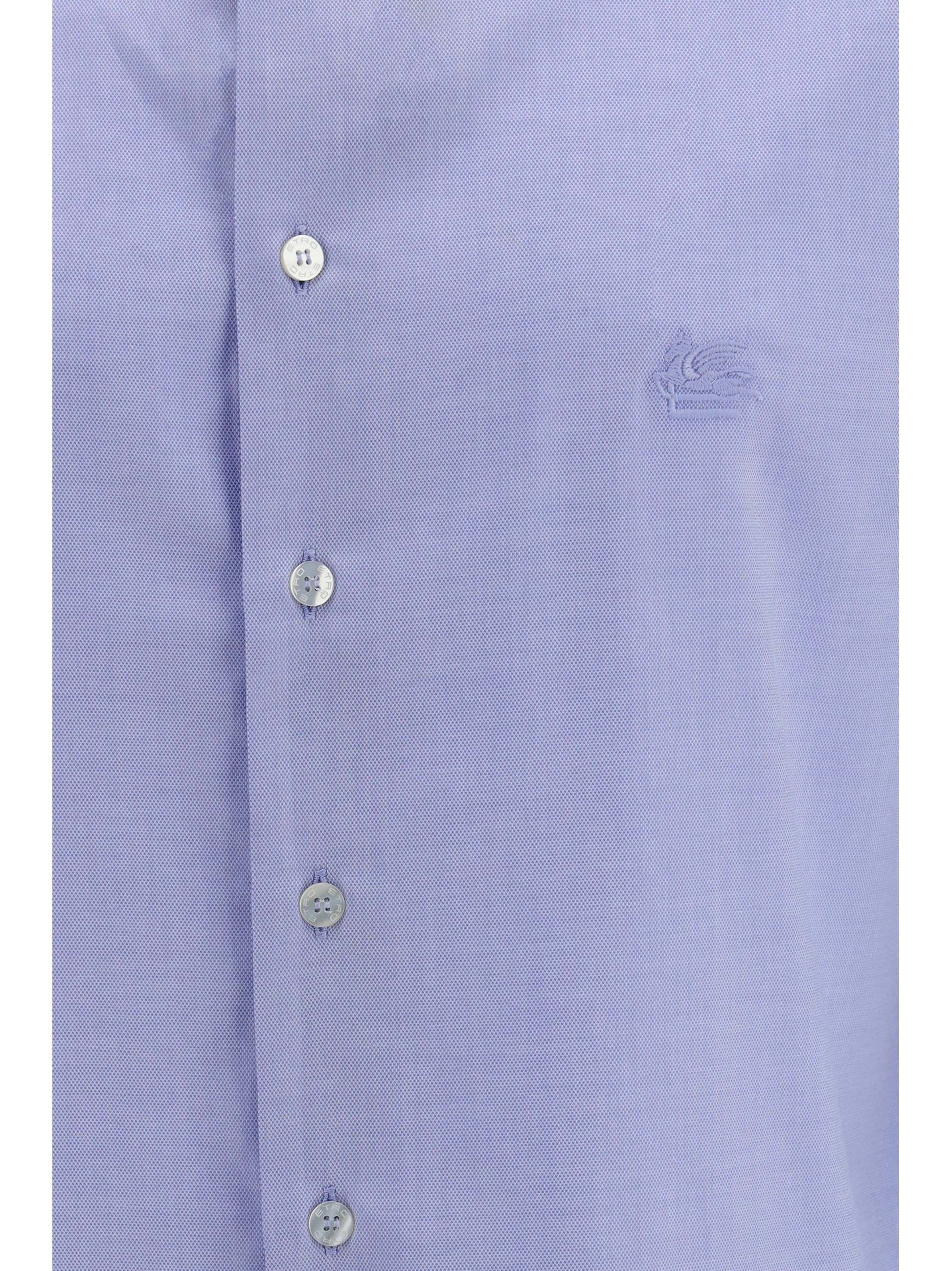 Etro Men Roma Cotton Shirt With Pegaso Logo ETRO