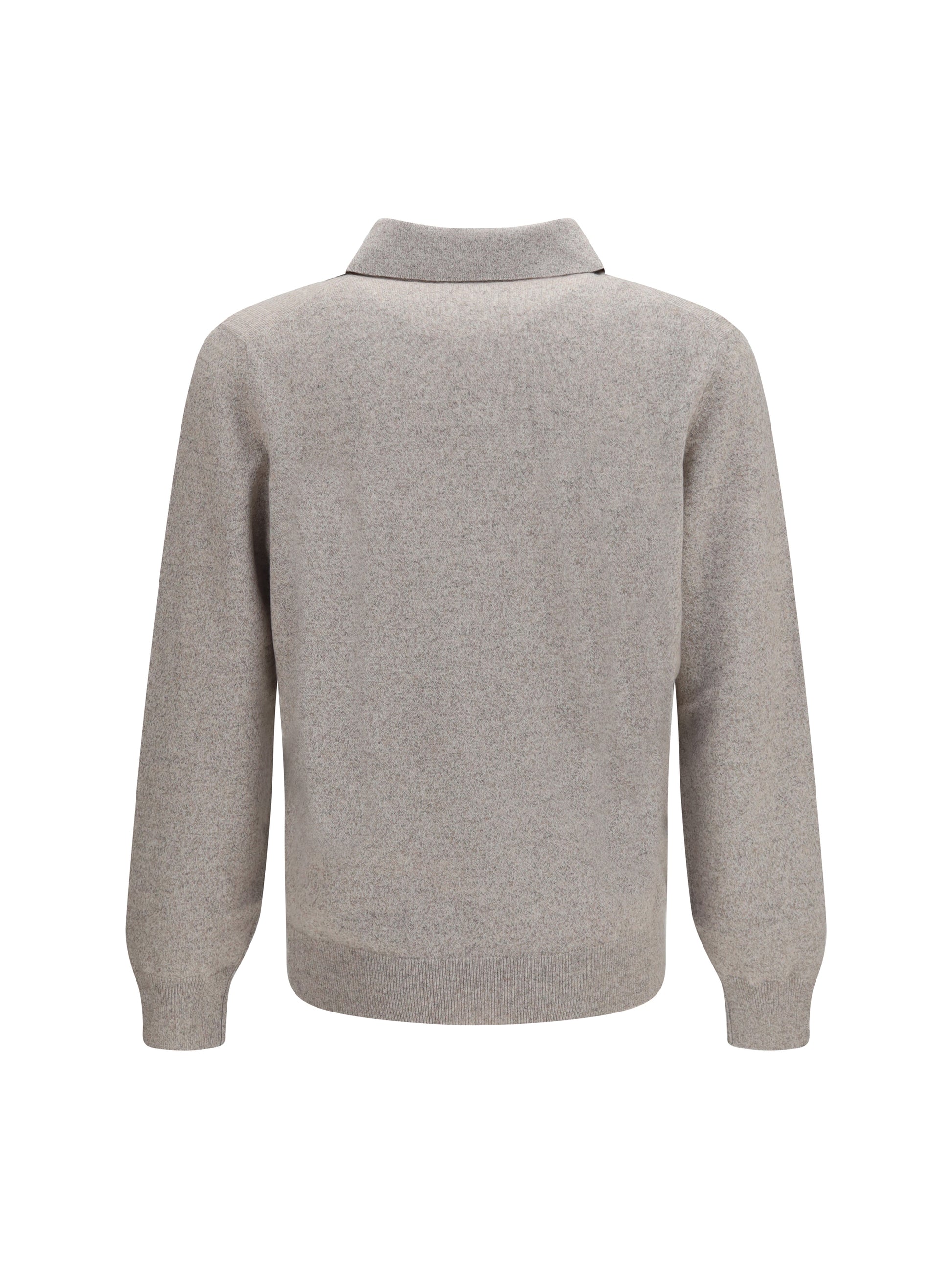 Brunello Cucinelli Men Mouliné Cashmere Knit Polo BRUNELLO CUCINELLI