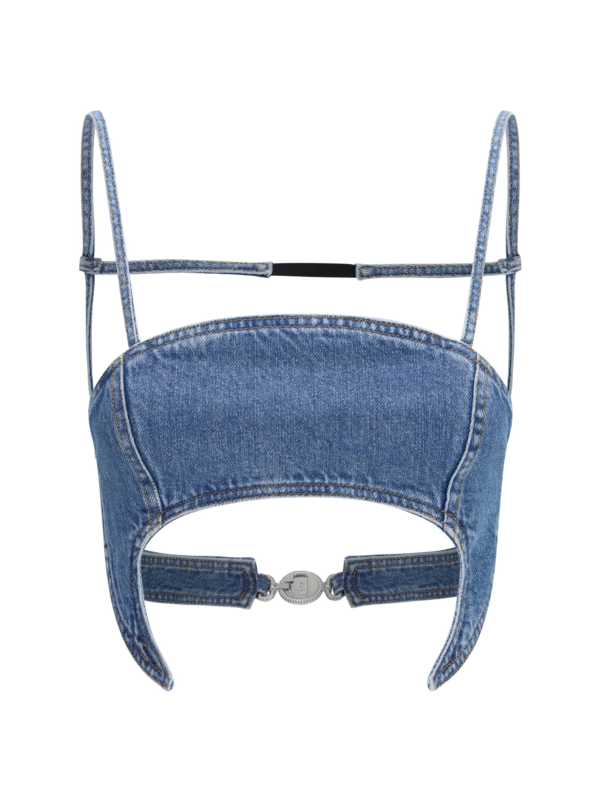 Marine Serre Women Denim Moon Top MARINE SERRE
