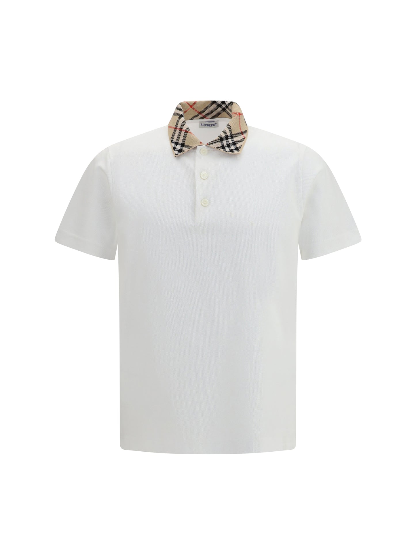 Burberry Men Cotton Check Collar Polo BURBERRY