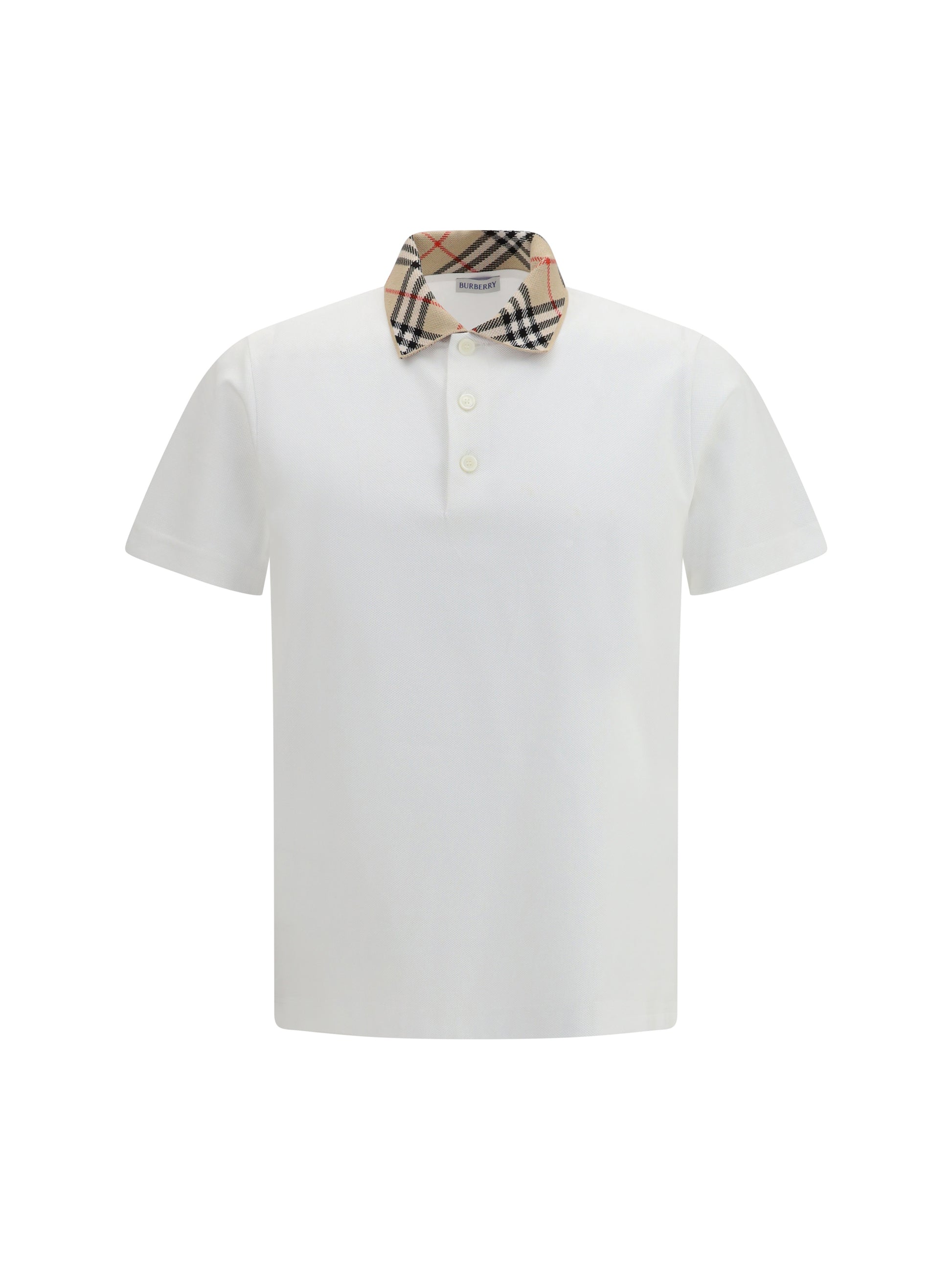 Burberry Men Cotton Check Collar Polo BURBERRY