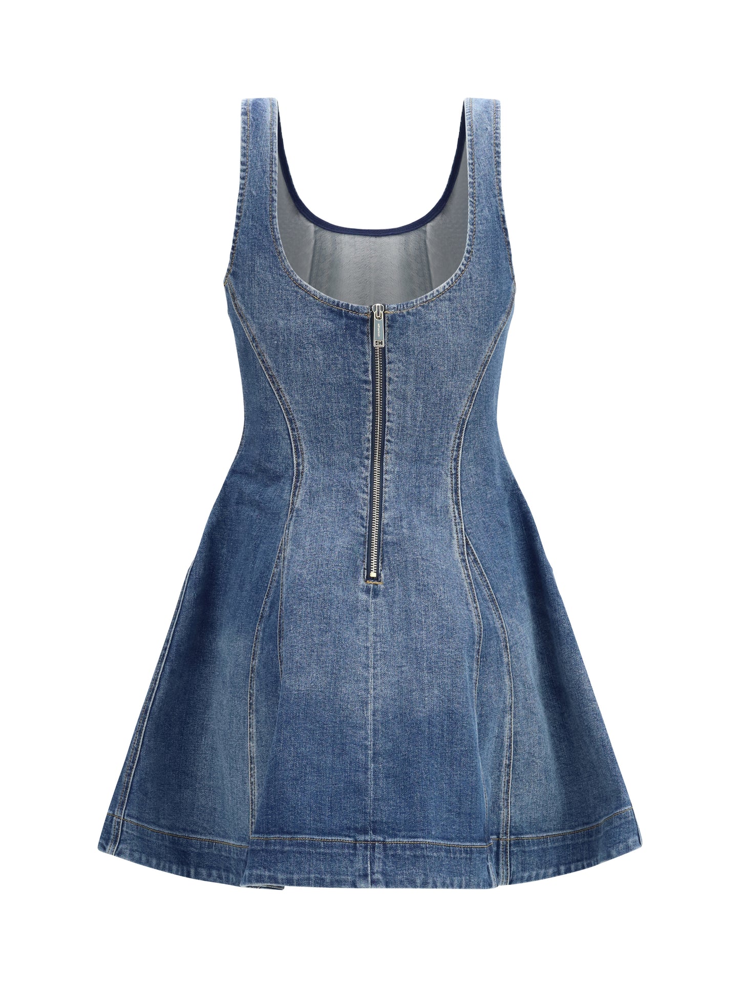 Self-Portrait Women Denim Flared Mini Dress