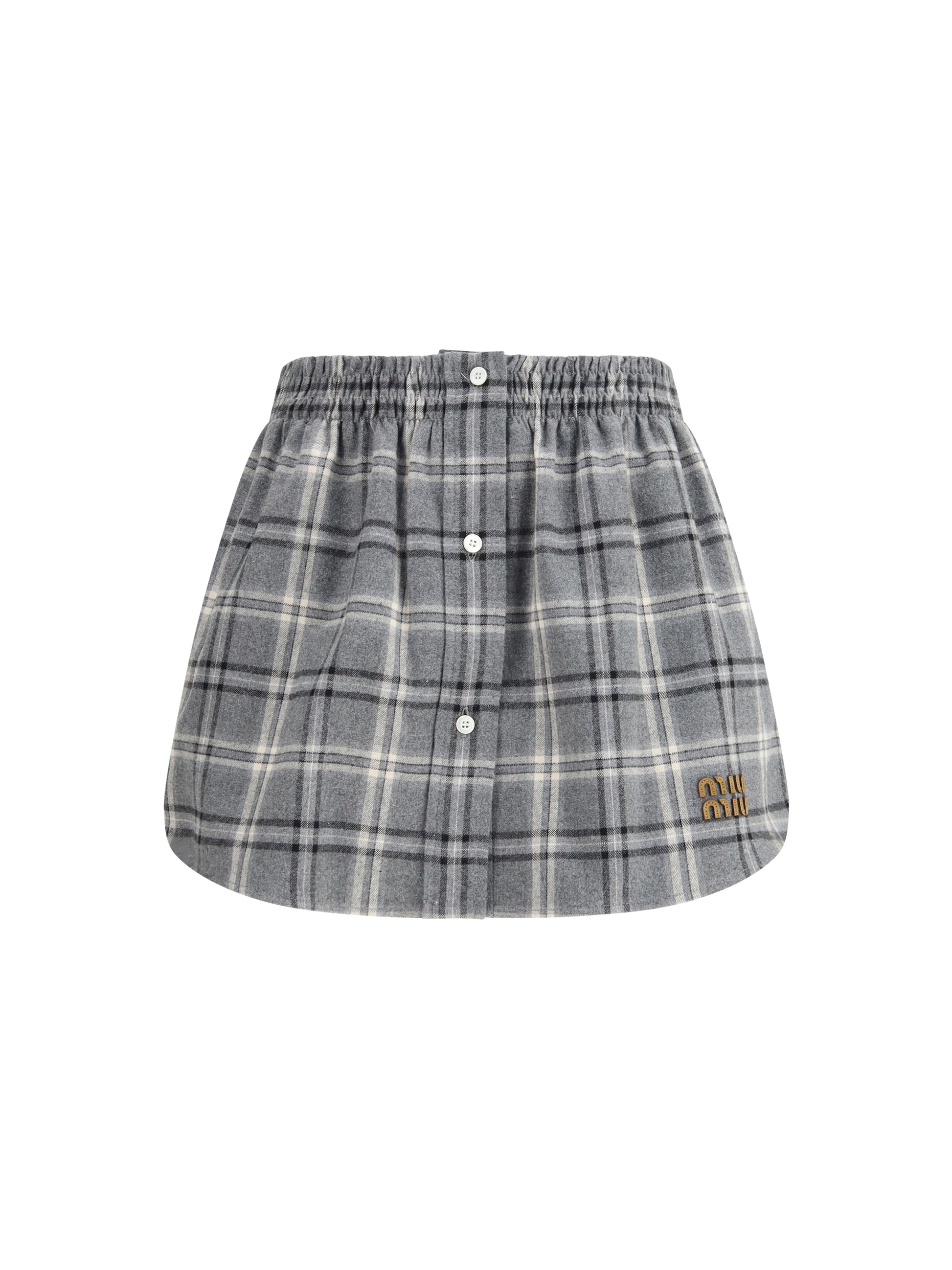 Miu Miu Women Check Flannel Miniskirt MIU MIU