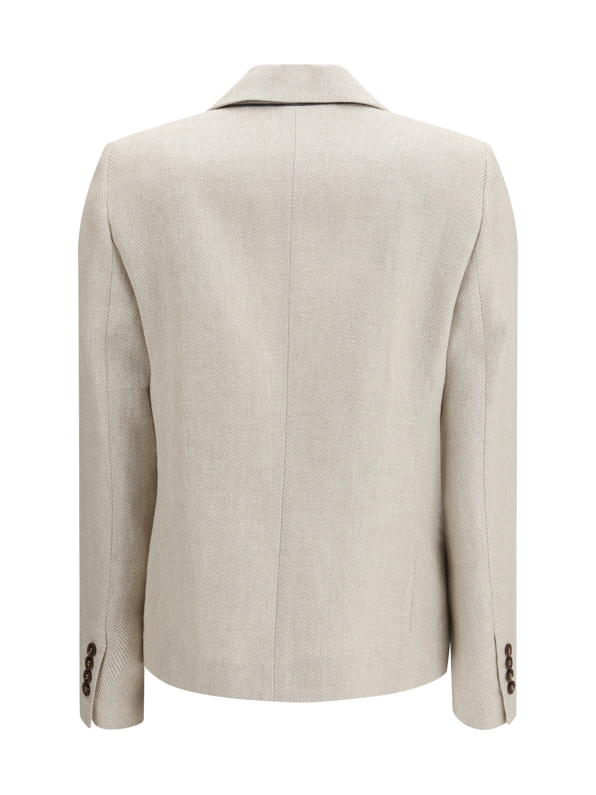 Brunello Cucinelli Women Button Herringbone Blazer BRUNELLO CUCINELLI