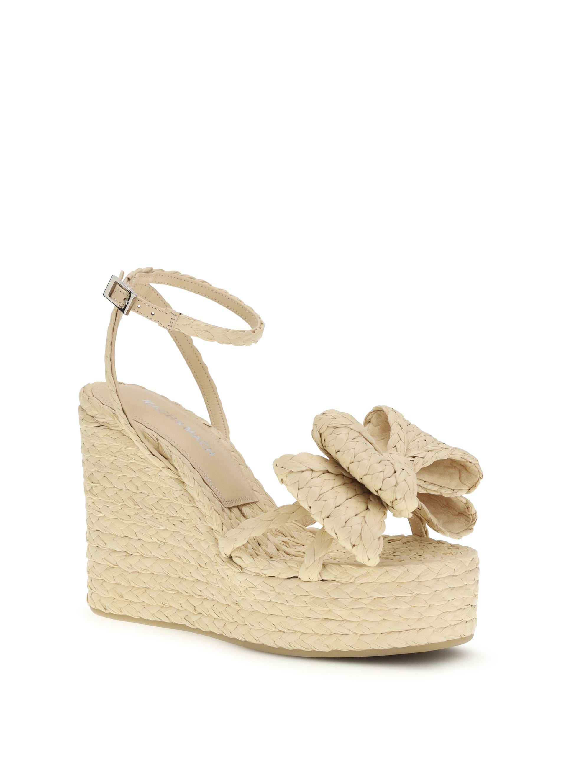 Mach & Mach Women Le Cadeau Raffia Wedge Sandals MACH & MACH