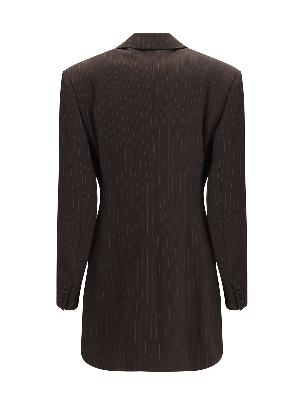 Saint Laurent Women Double-Breasted Pinstripe Mélange Wool Jacket SAINT LAURENT