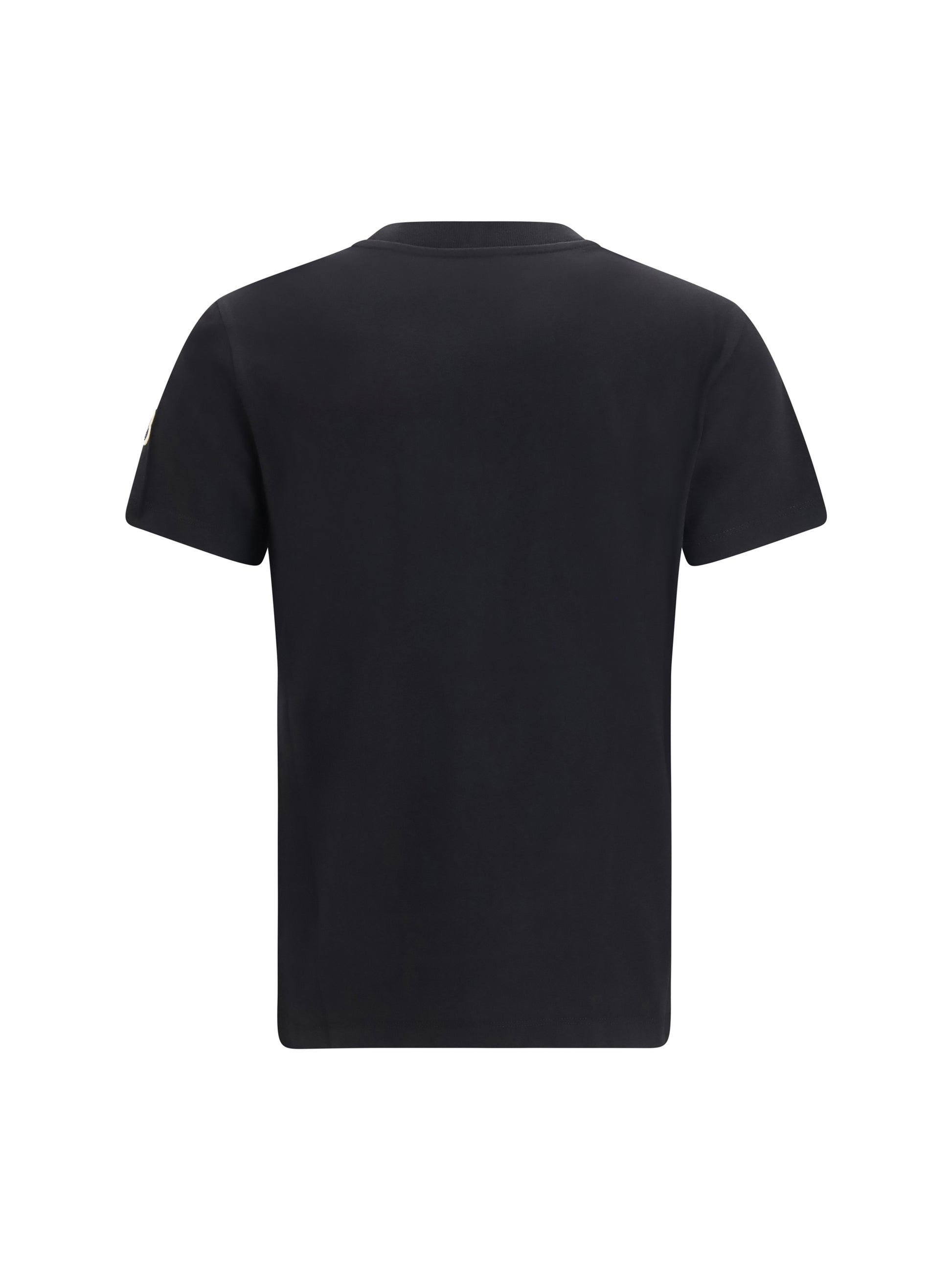 Moncler Women Cotton T-Shirt With A Tone On Tone Embroidered Logo MONCLER