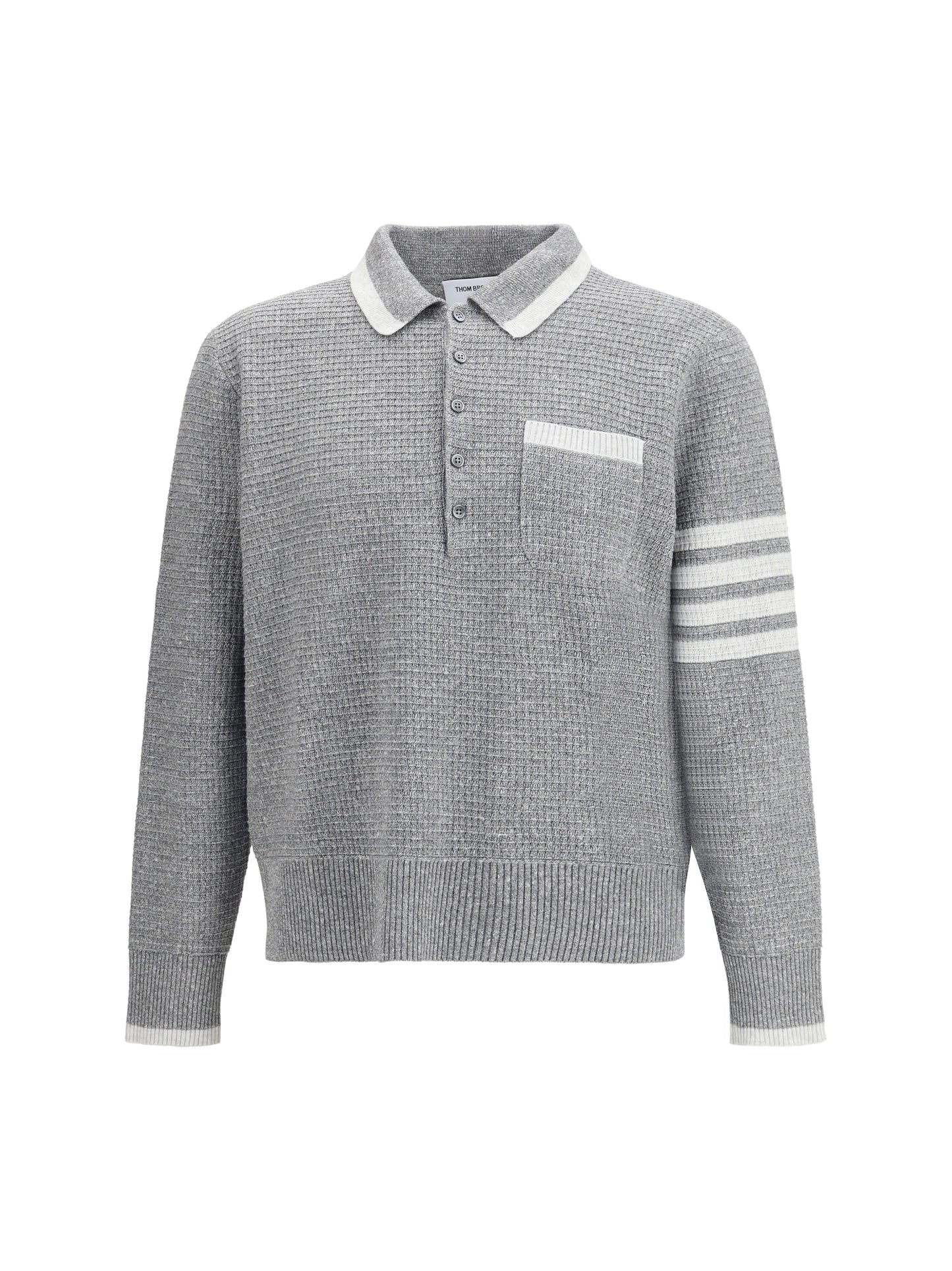 Thom Browne Men Knitted Polo Shirt THOM BROWNE