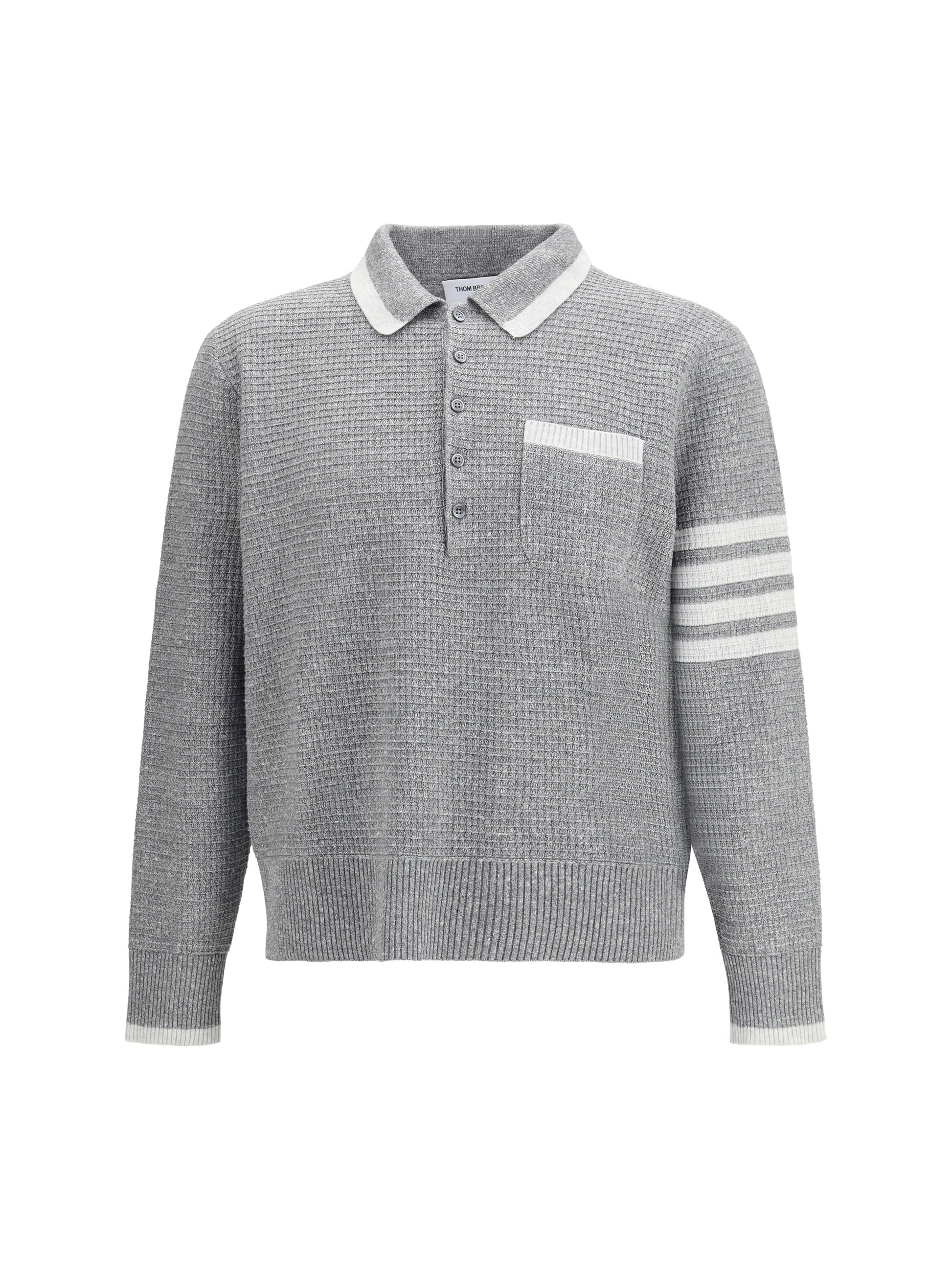 Thom Browne Men Knitted Polo Shirt THOM BROWNE