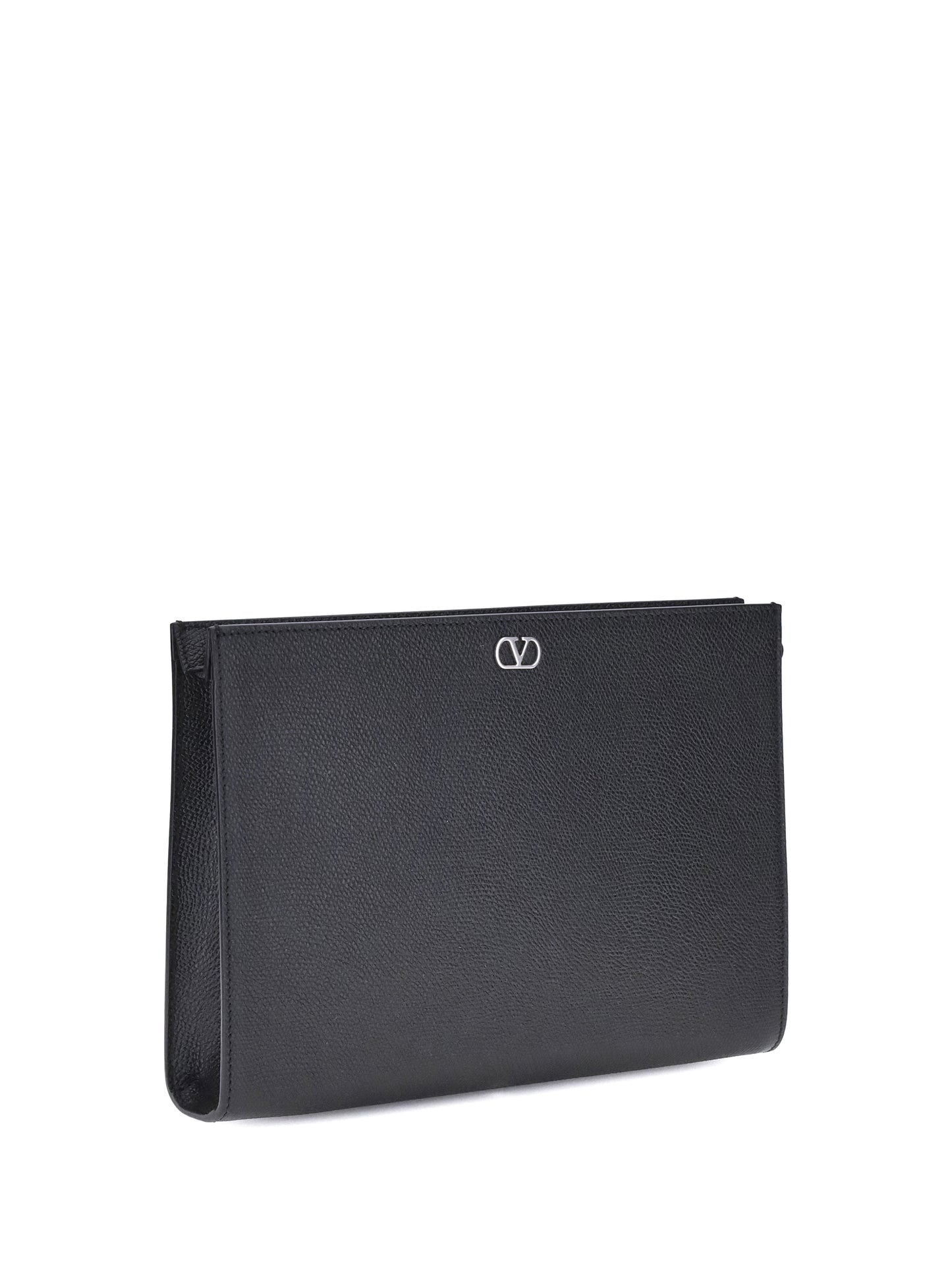 Valentino Garavani Men Pouch | Vlogo Signature | Vit.Soft Grain VALENTINO GARAVANI