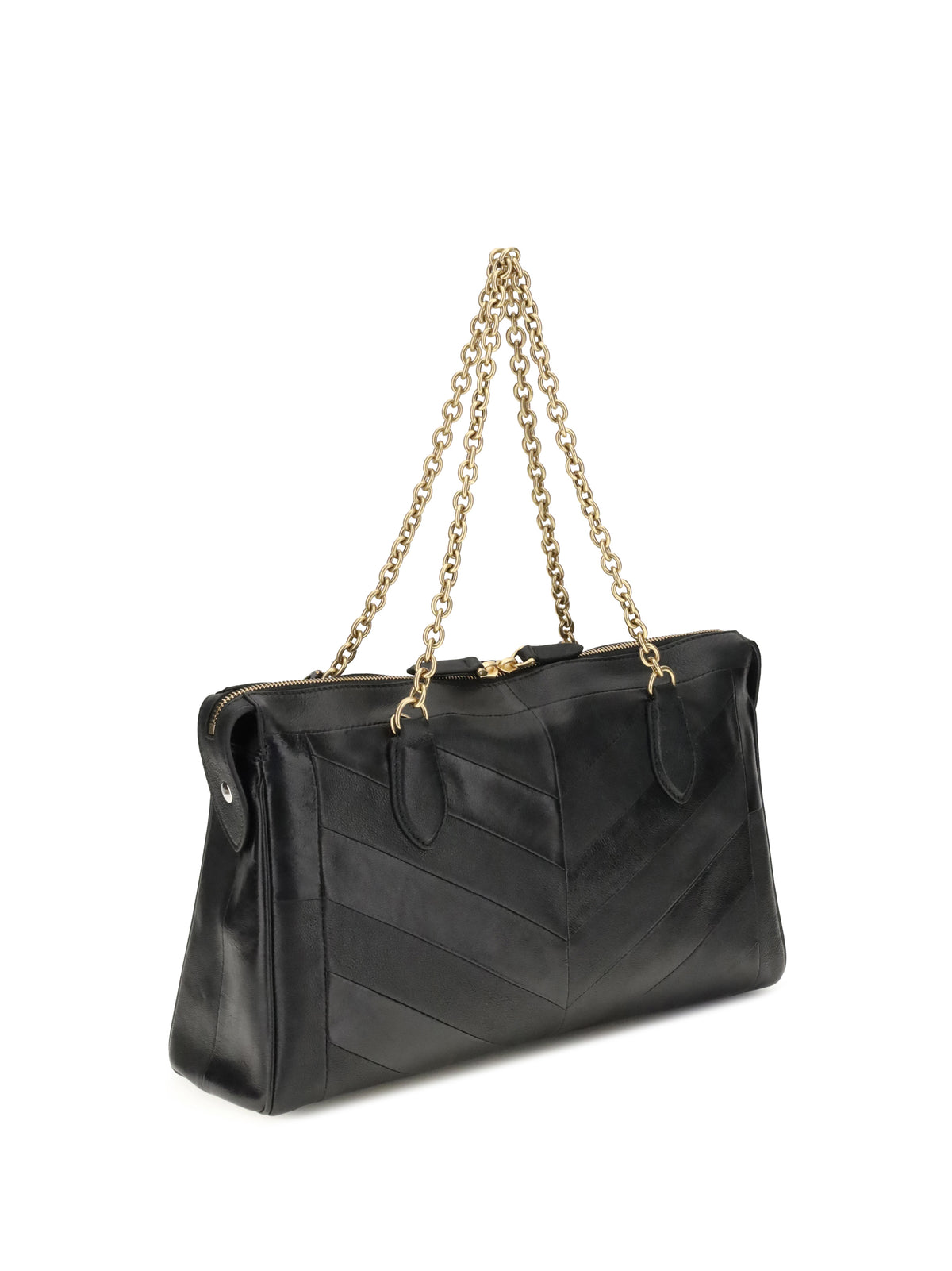 Valentino Garavani Women Medium Panthea Chevron Patchwork Shoulder Bag VALENTINO GARAVANI