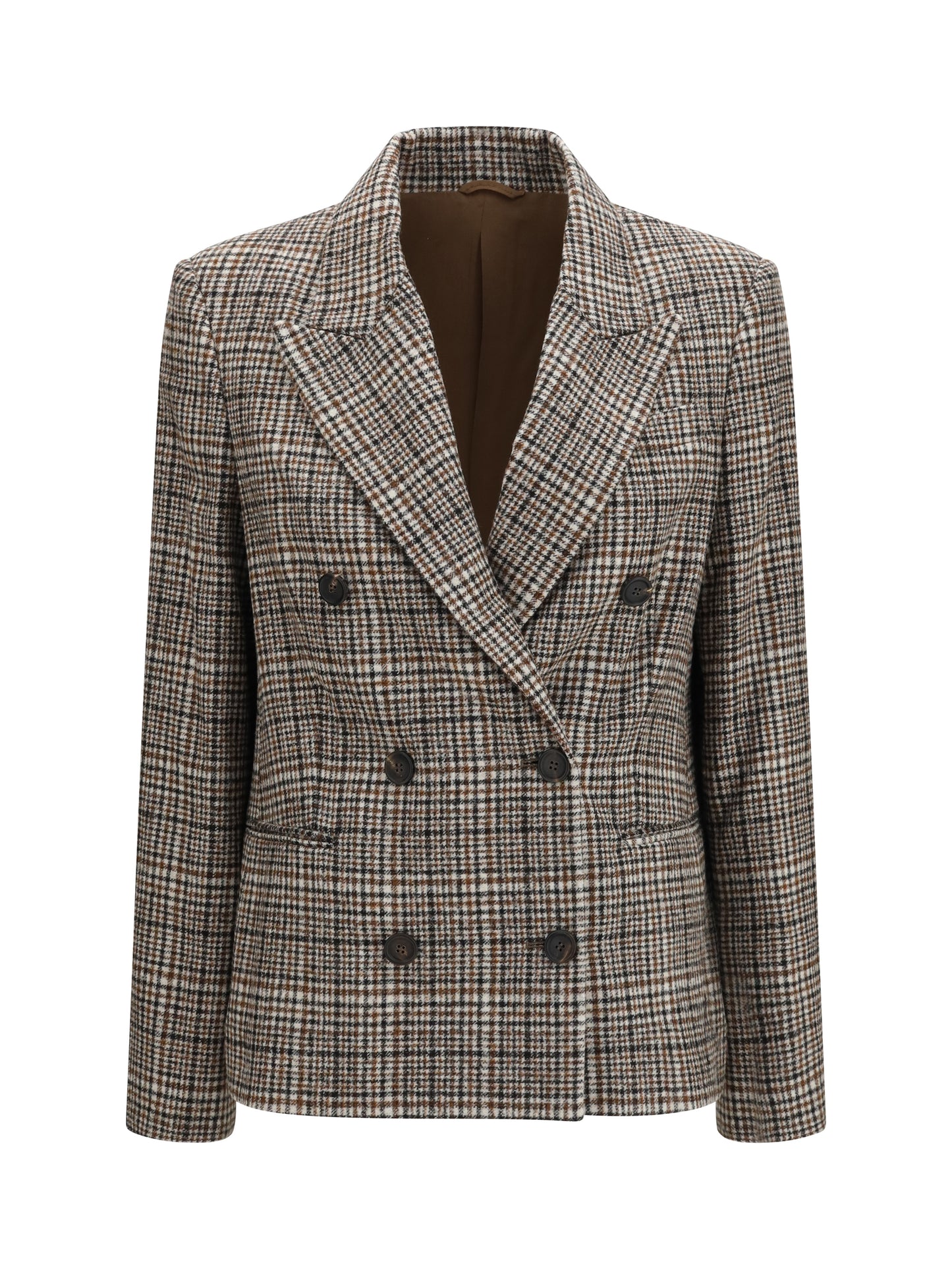 Brunello Cucinelli Women Double-Breasted Jacket In Alpaca And Wool Blend BRUNELLO CUCINELLI