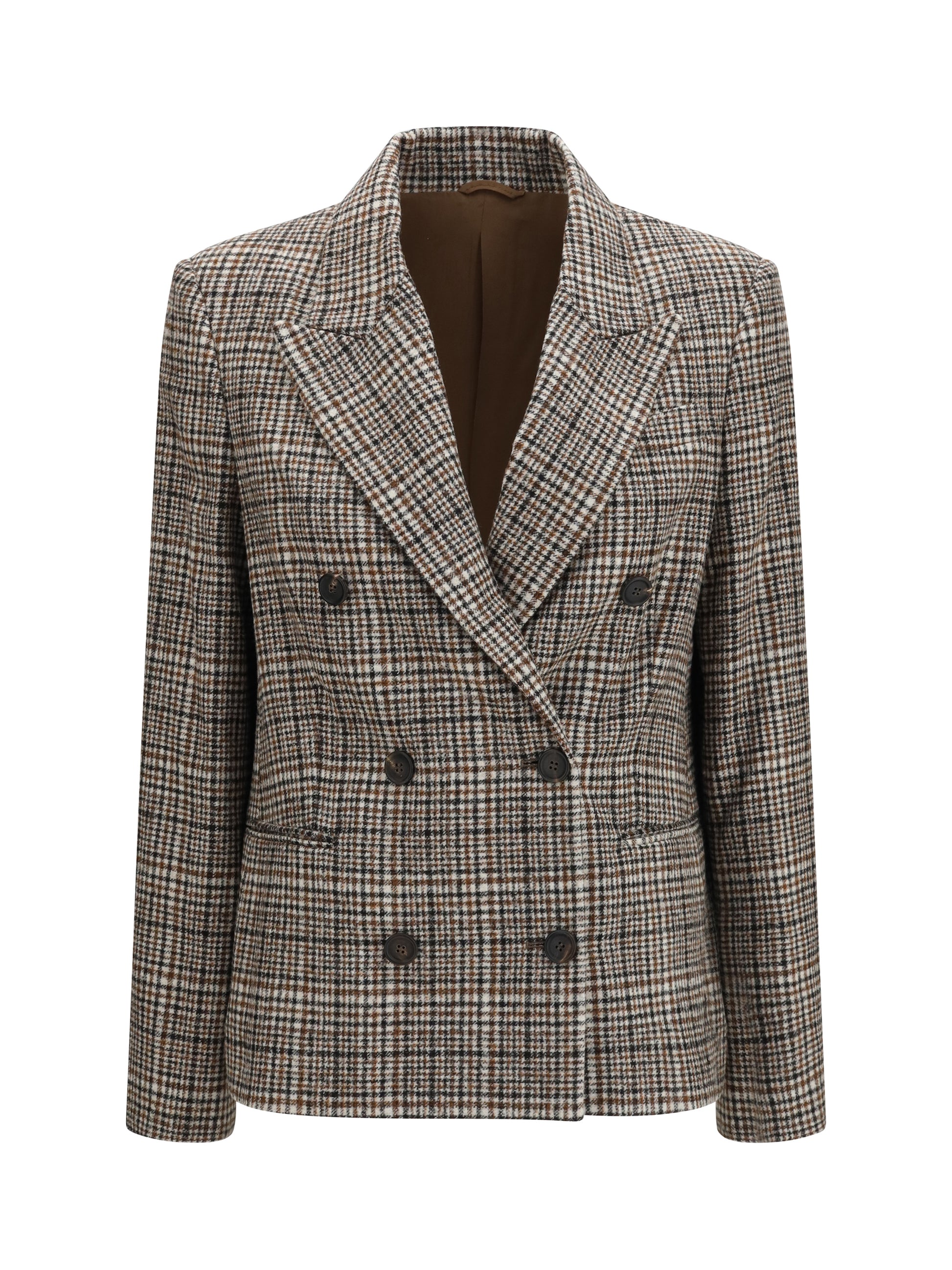 Brunello Cucinelli Women Double-Breasted Jacket In Alpaca And Wool Blend BRUNELLO CUCINELLI