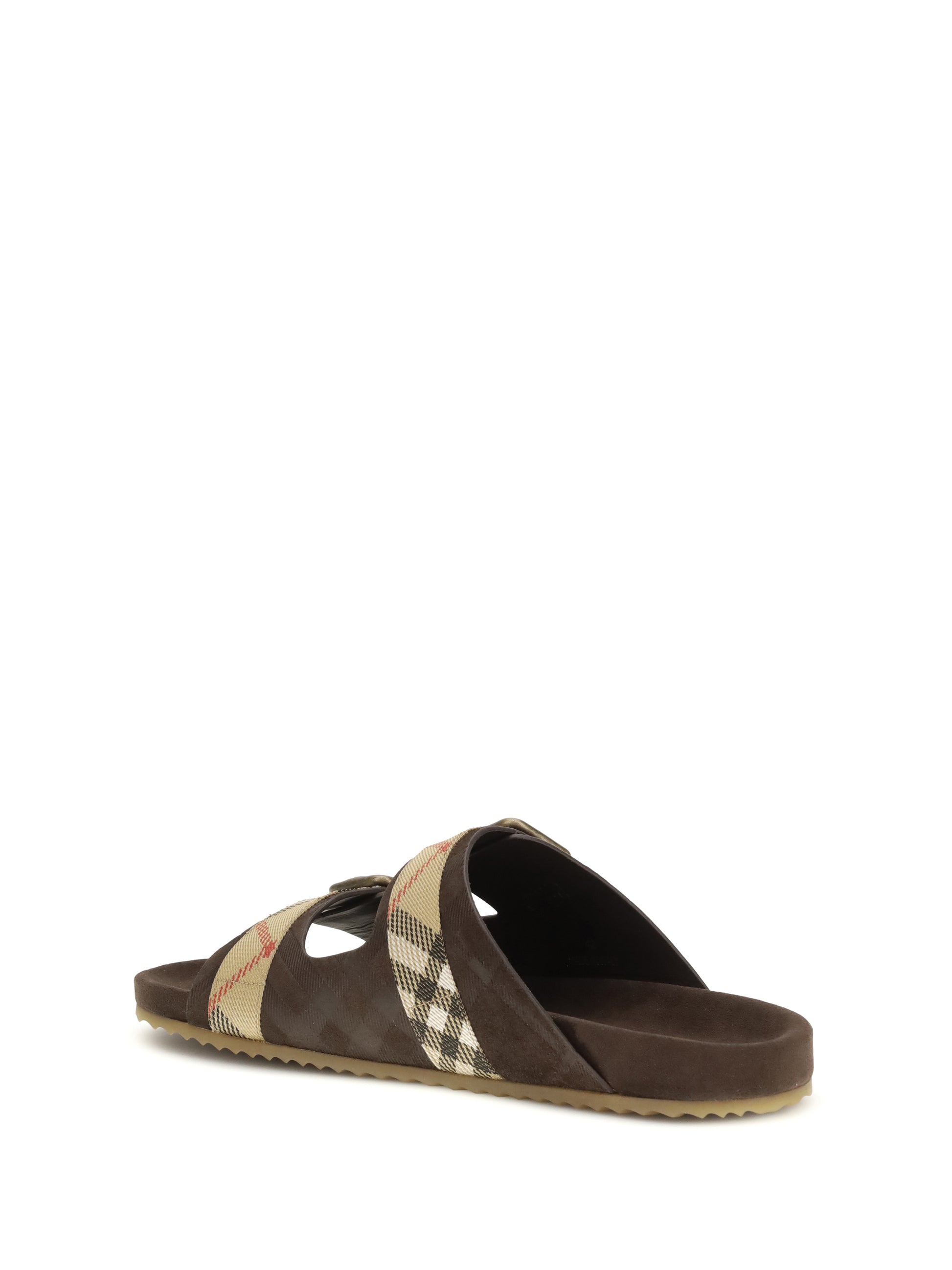 Burberry Men Check Suede Urchin Sandals BURBERRY