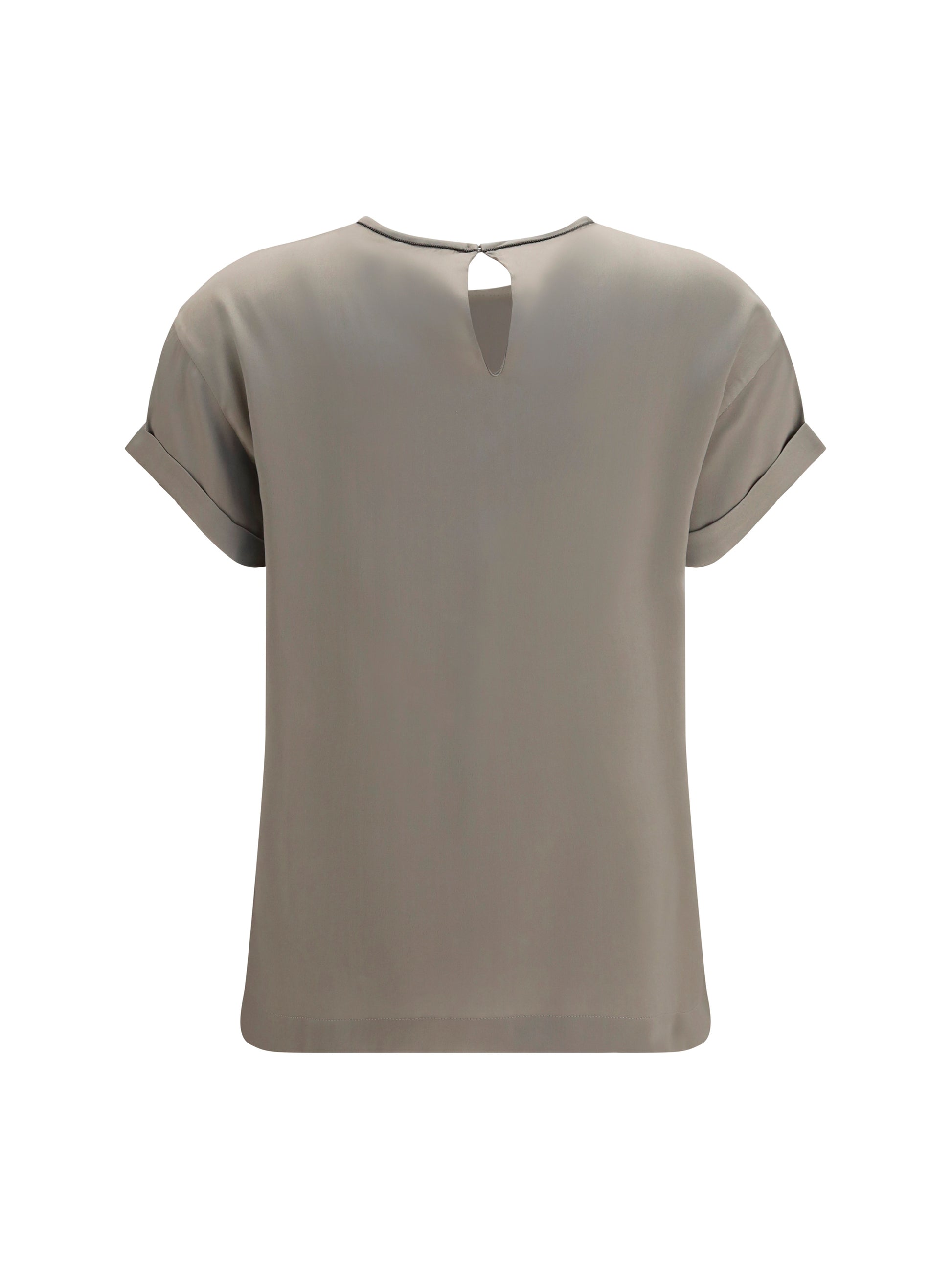 Brunello Cucinelli Women Silk Blouse With Monili Chain BRUNELLO CUCINELLI